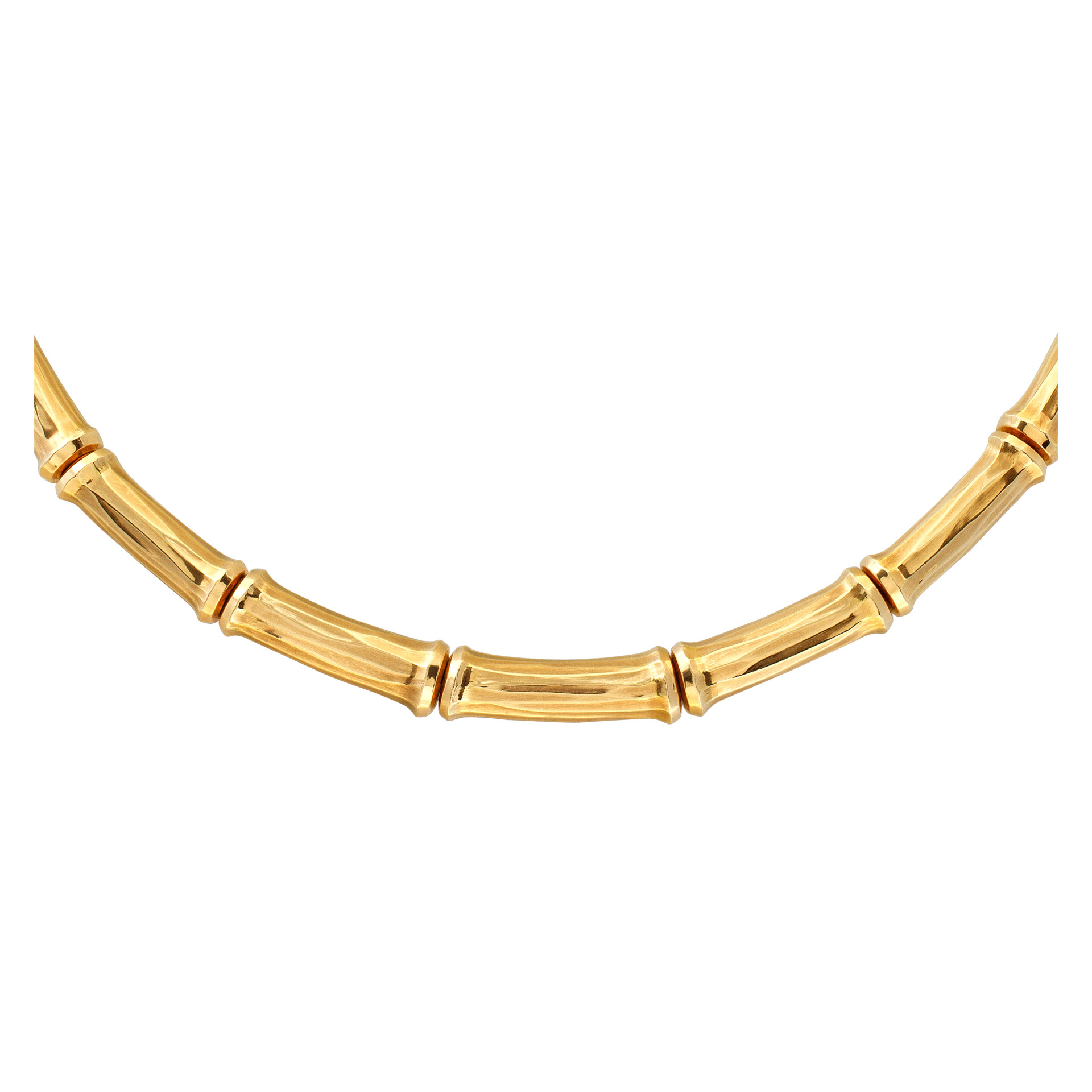 Cartier Bamboo choker/necklace in yellow gold. 16.5" length