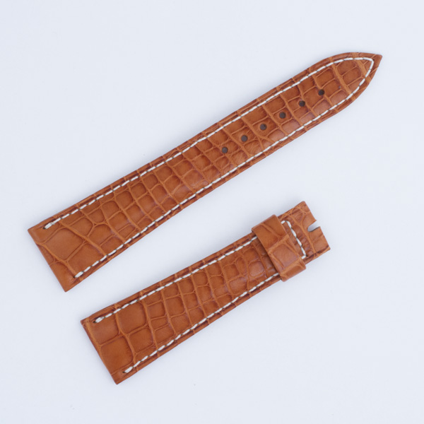 Breguet crocodile strap light brown with white stitching (21x16mm)