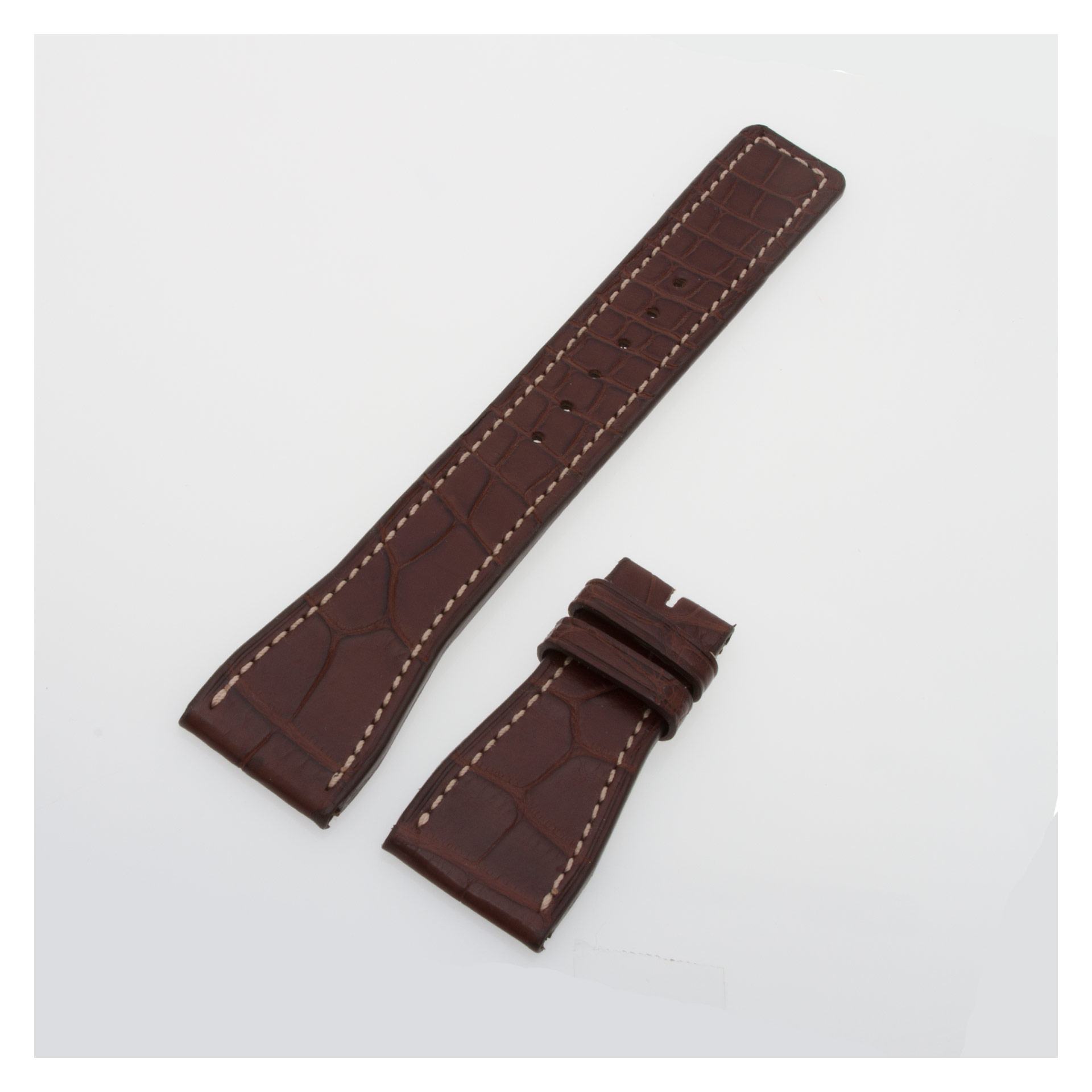 IWC matte brown alligator strap with ecru sticth (24x18) IWA50226