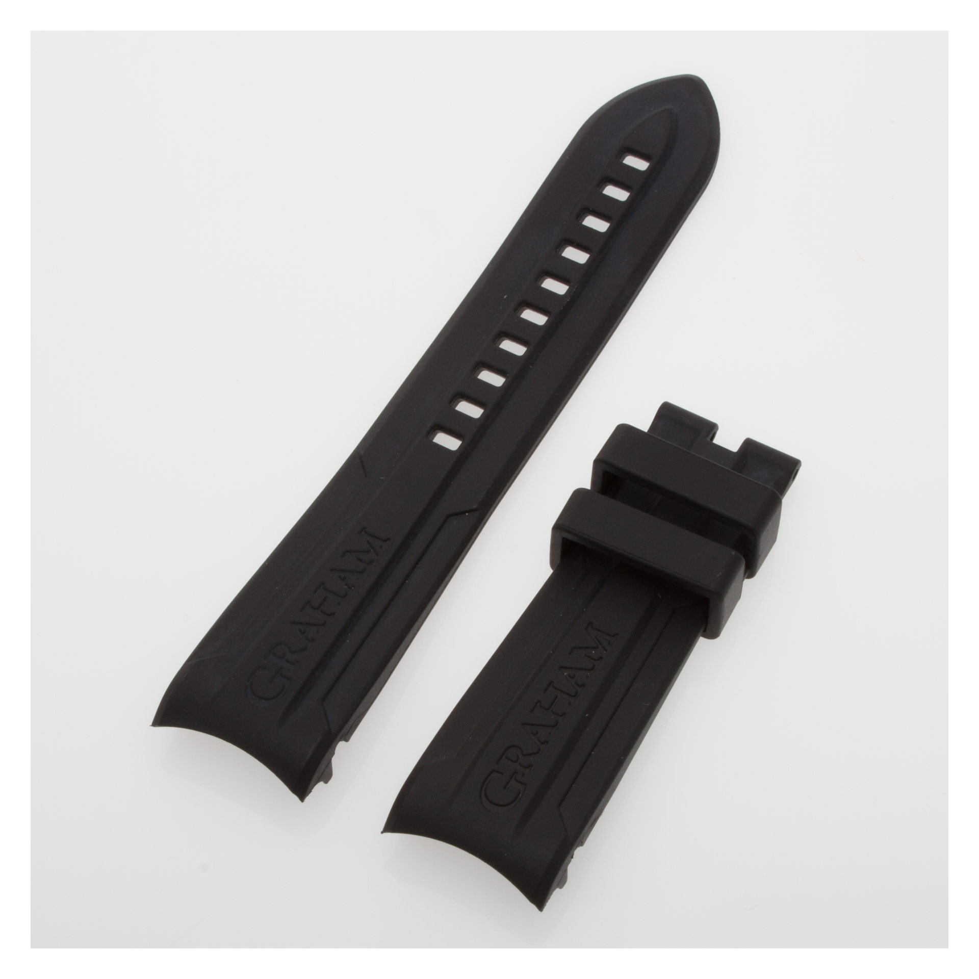 Graham black rubber strap (22x20)
