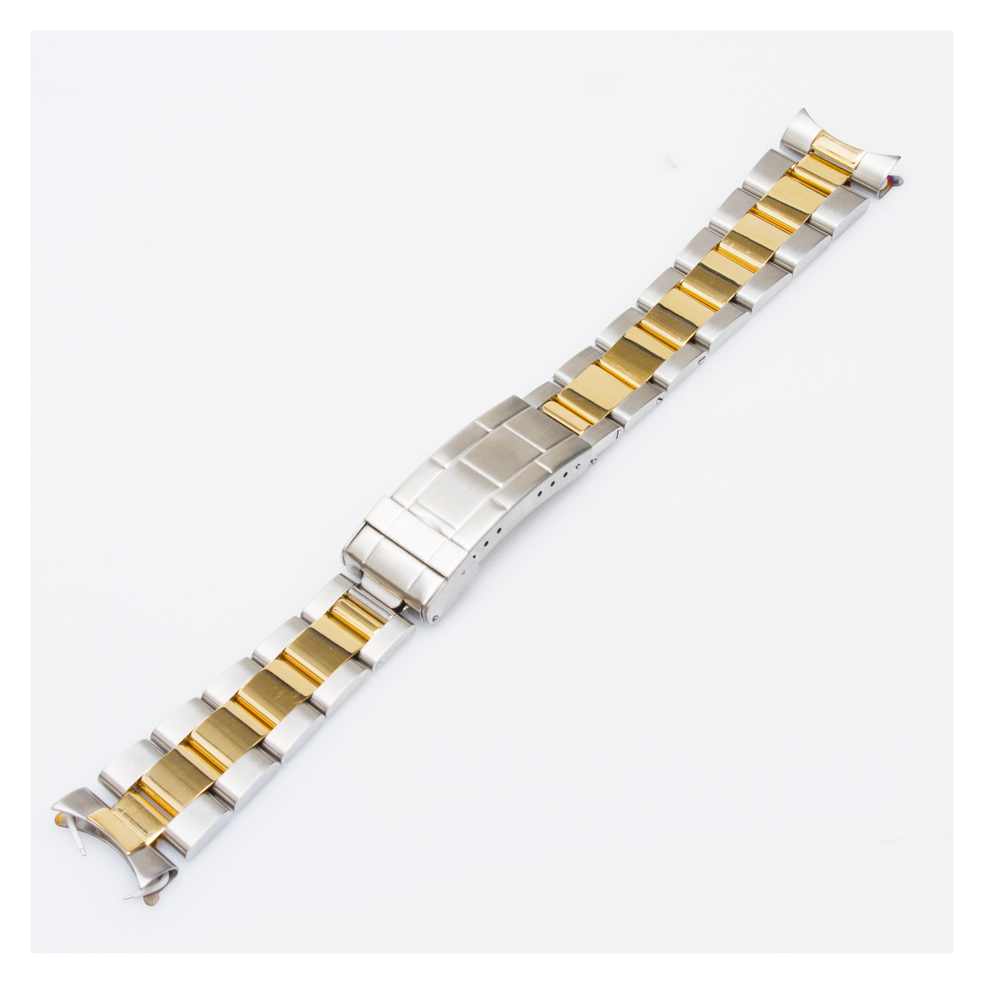 Italian band oyster style 18k gold and stainless steel