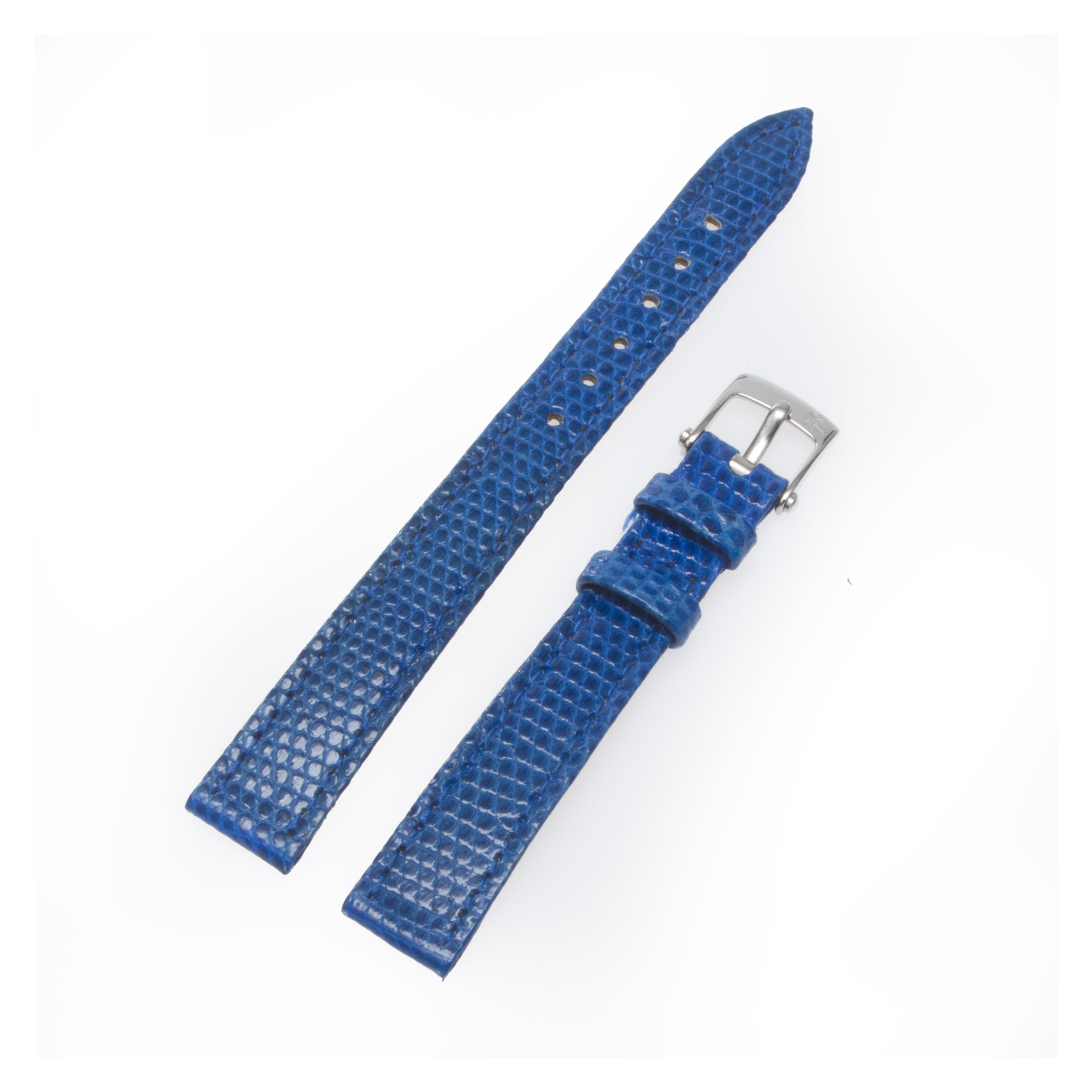 Van Cleef & Arpels blue lizard strap with stainless steel tang buckle 12mm x 10mm