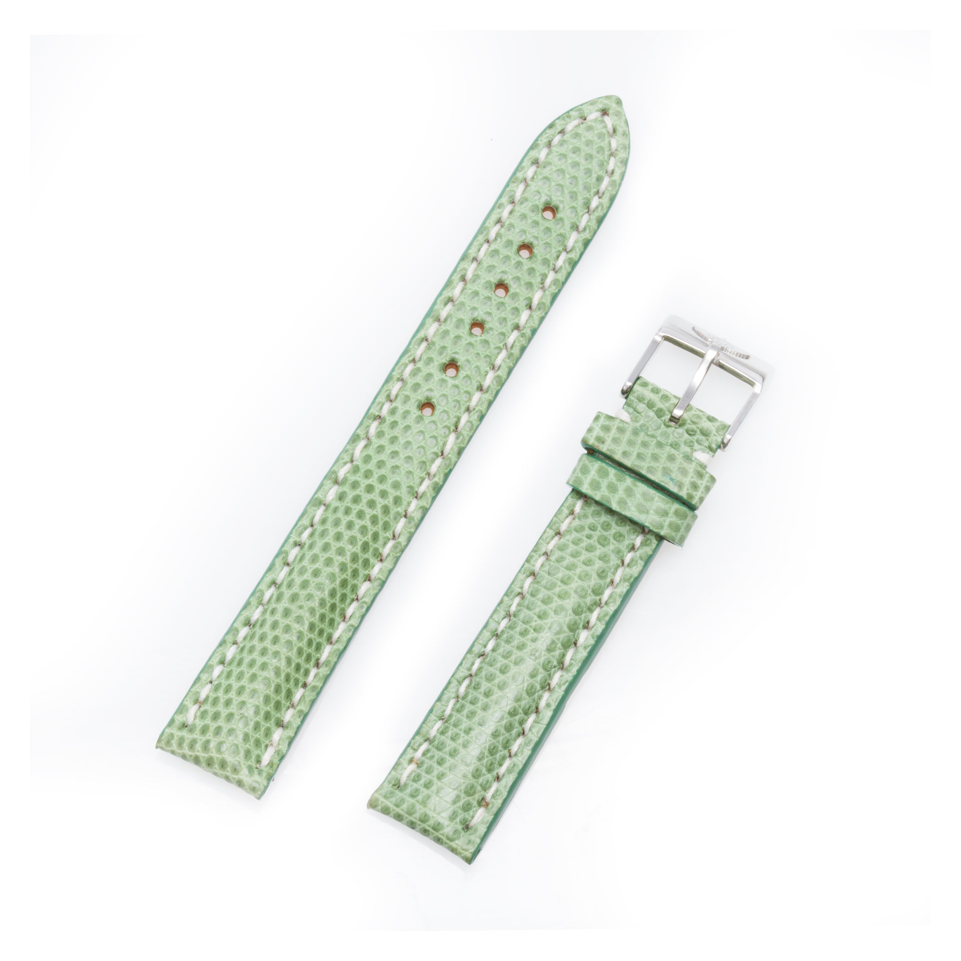 Breitling green lizard strap with tang buckle  16mm x 14mm