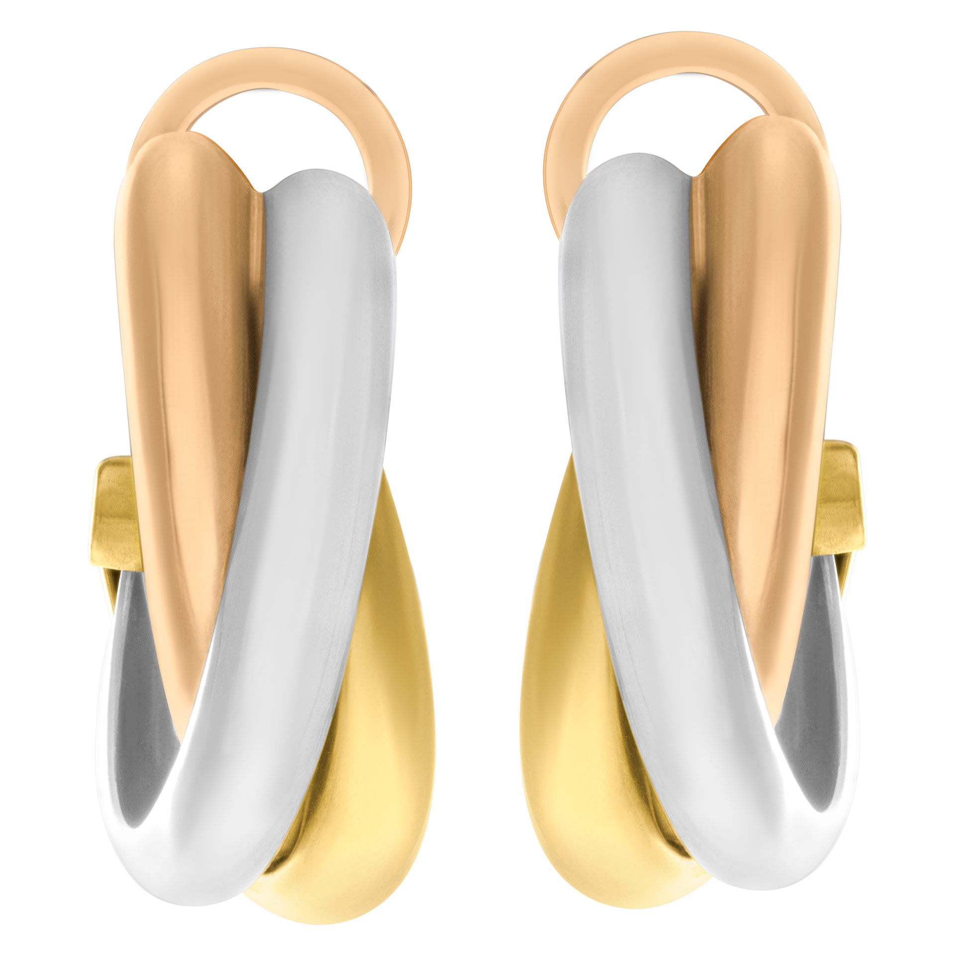Cartier Trinity Tricolor earrings in 18k yellow, rose, white gold