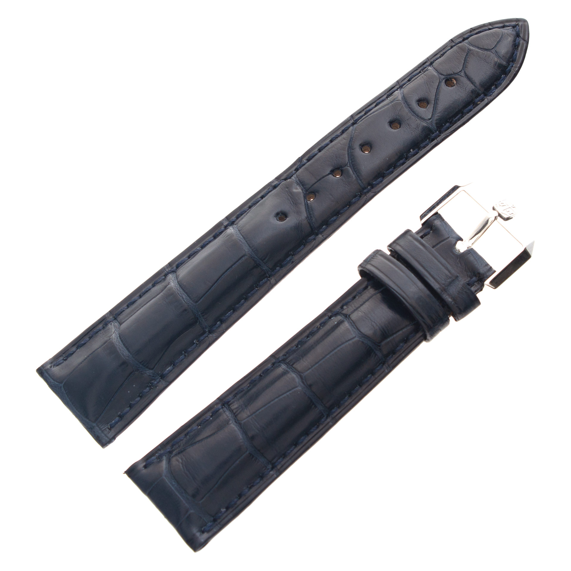 Ulysse Nardin cousu main dark blue alligator strap (20mm x 17mm)