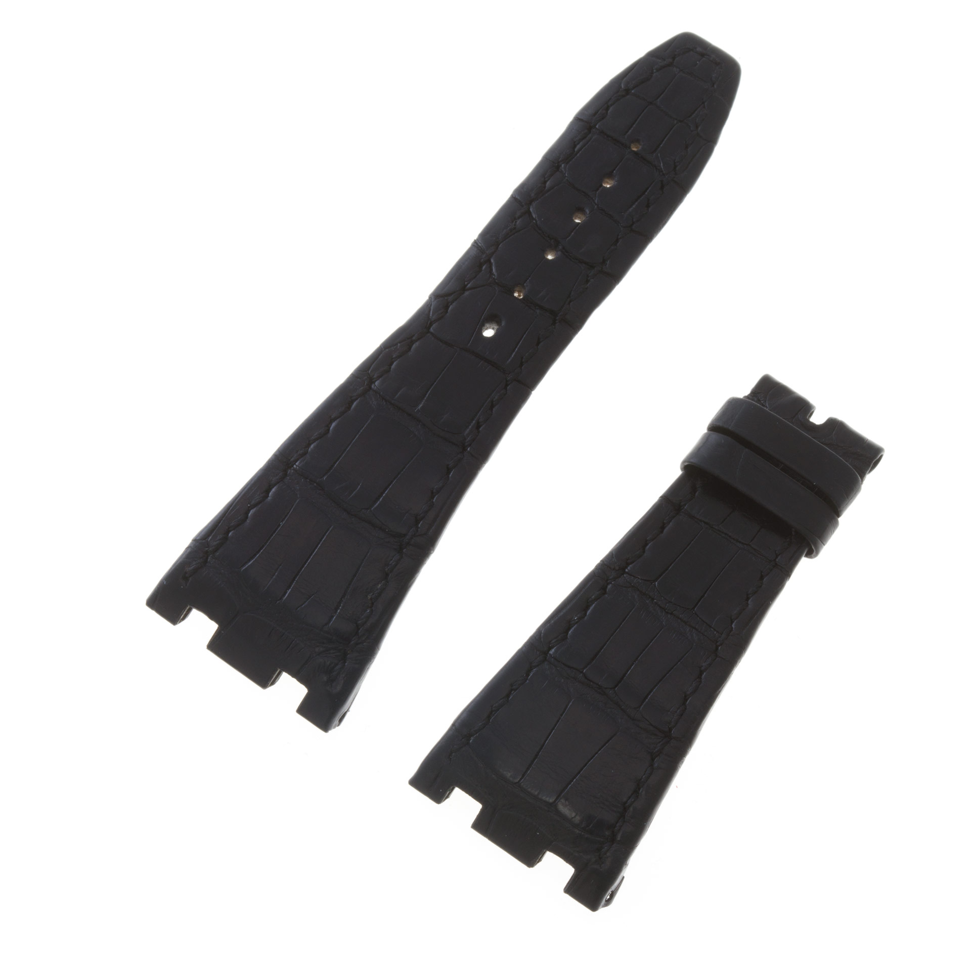 Pre- owned Audemars Piguet black alligator strap in good condition 28mm x 18mm