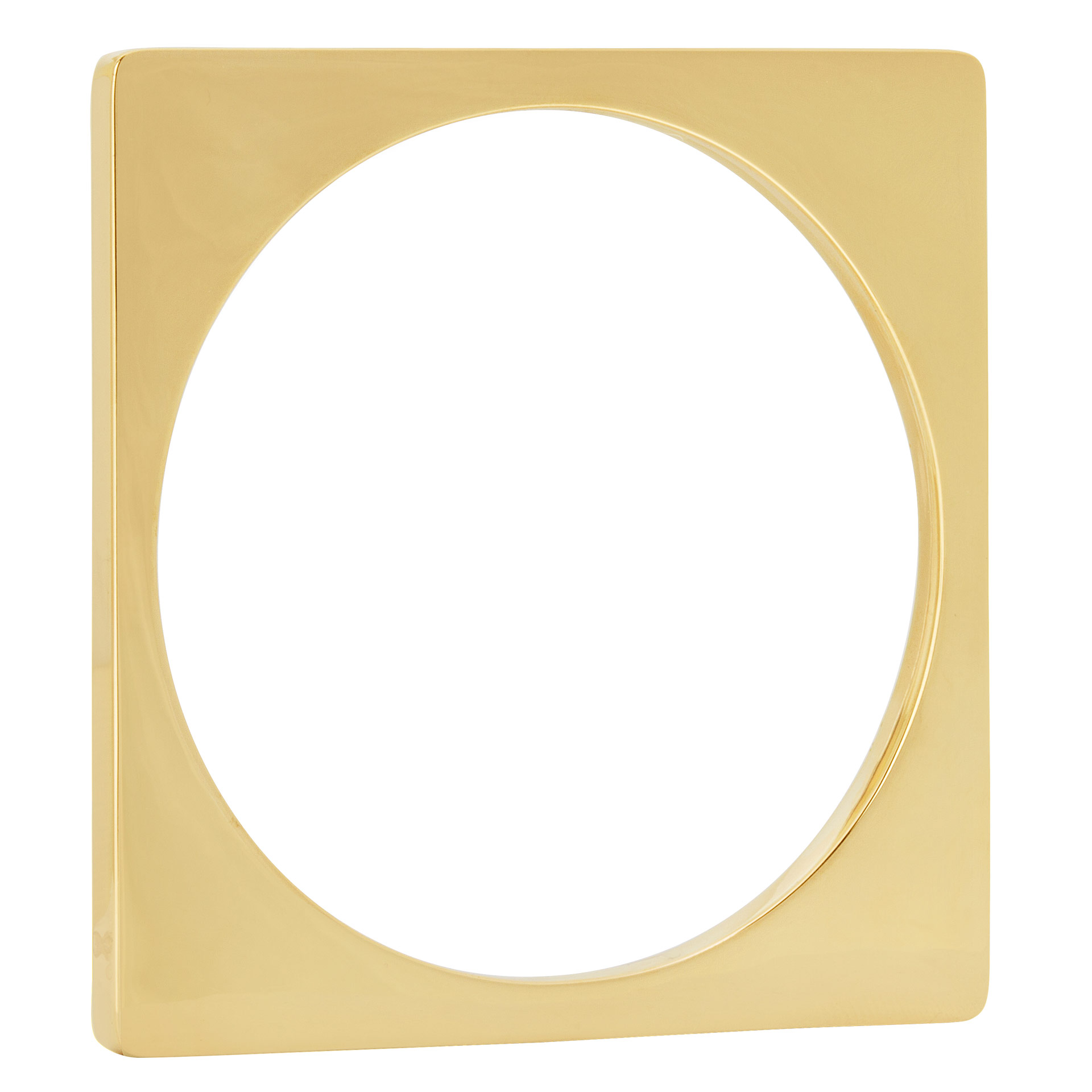 Designer signed "Oswaldo Guayasamin" modern square bangle in 18K yellow gold