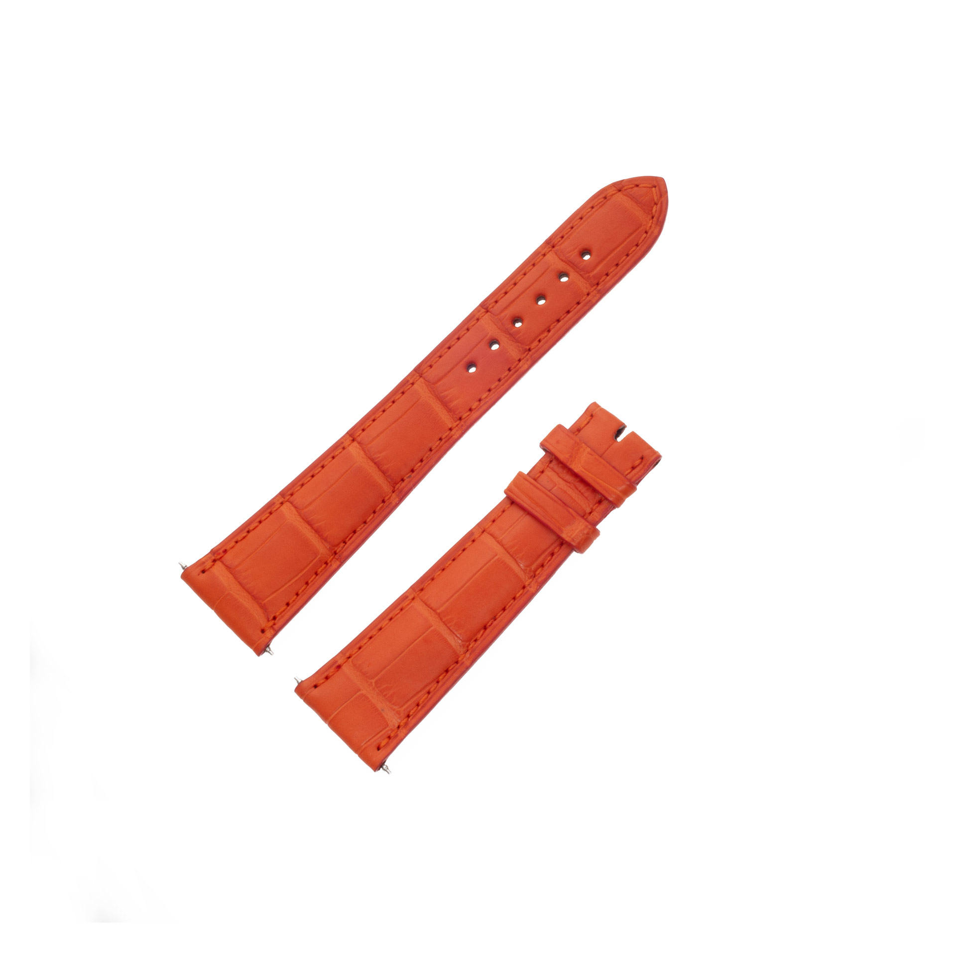 Parmigiani orange alligator strap for tang buckle (20x16)
