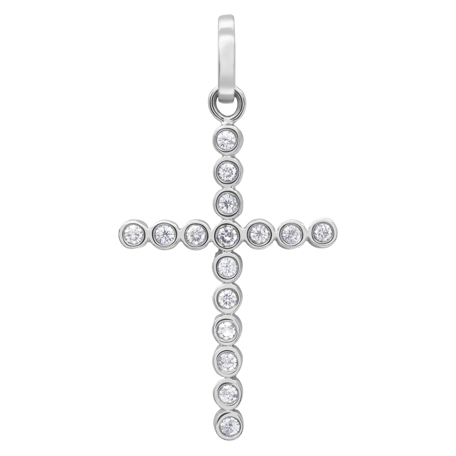 Diamond cross pendant in 14k white gold, approximatelty 4 carats.