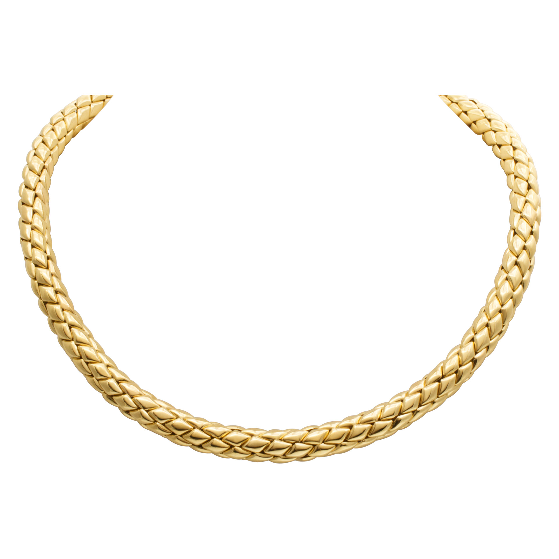 Chimento weave basket necklace in 18k yellow gold