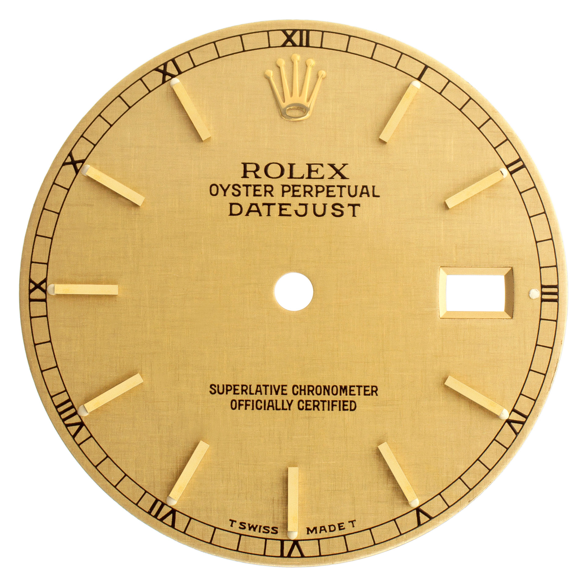 Rolex Datejust gold linen stick dial