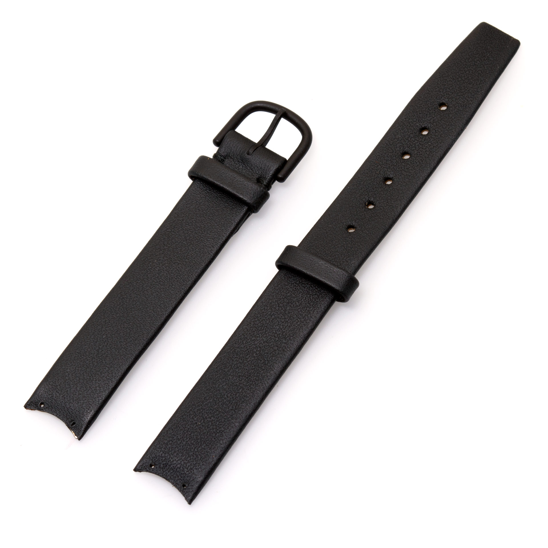 Omega black calf "art" strap with stainless steel buckle 12x12