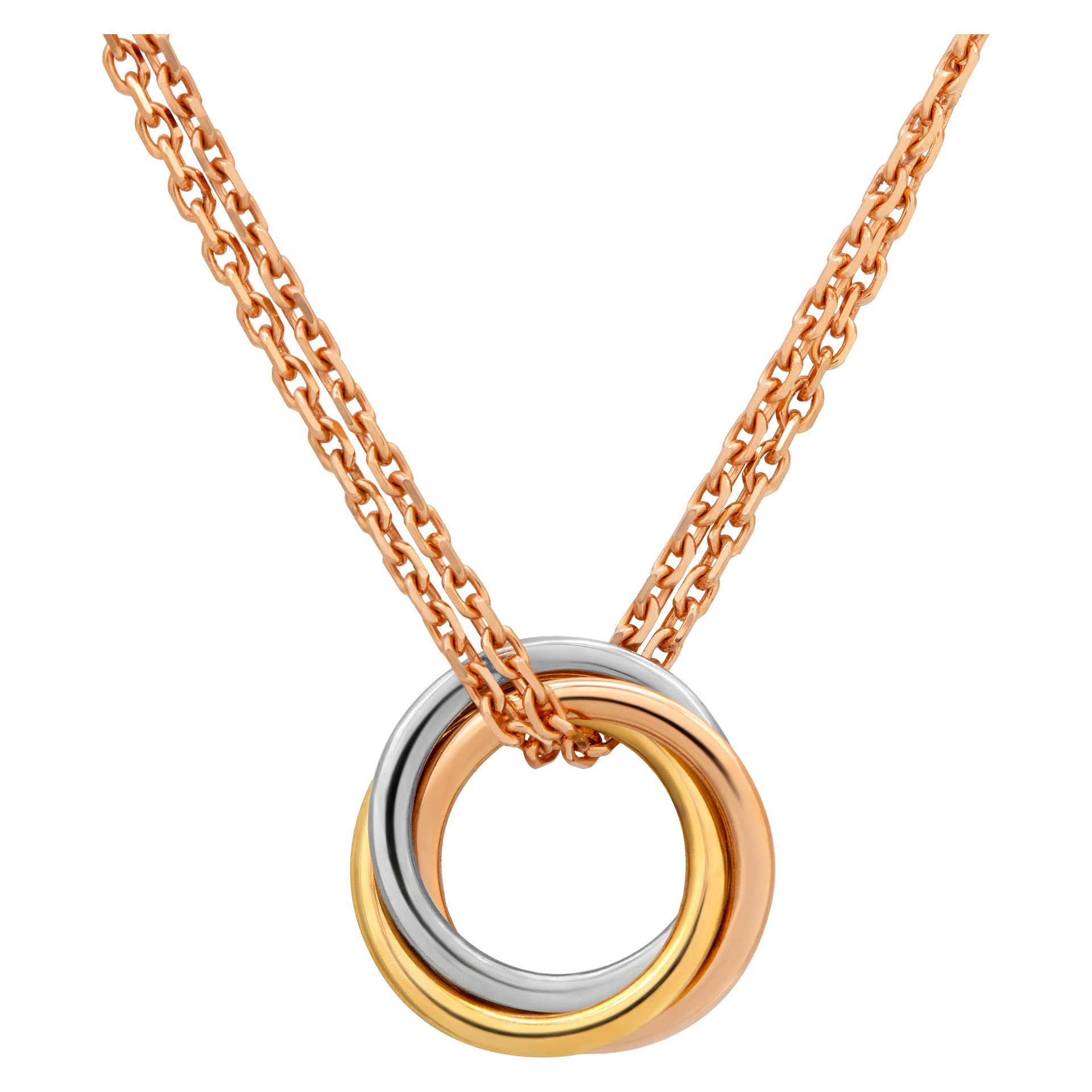 Cartier Trinity necklace in 18k white, yellow, and pink gold