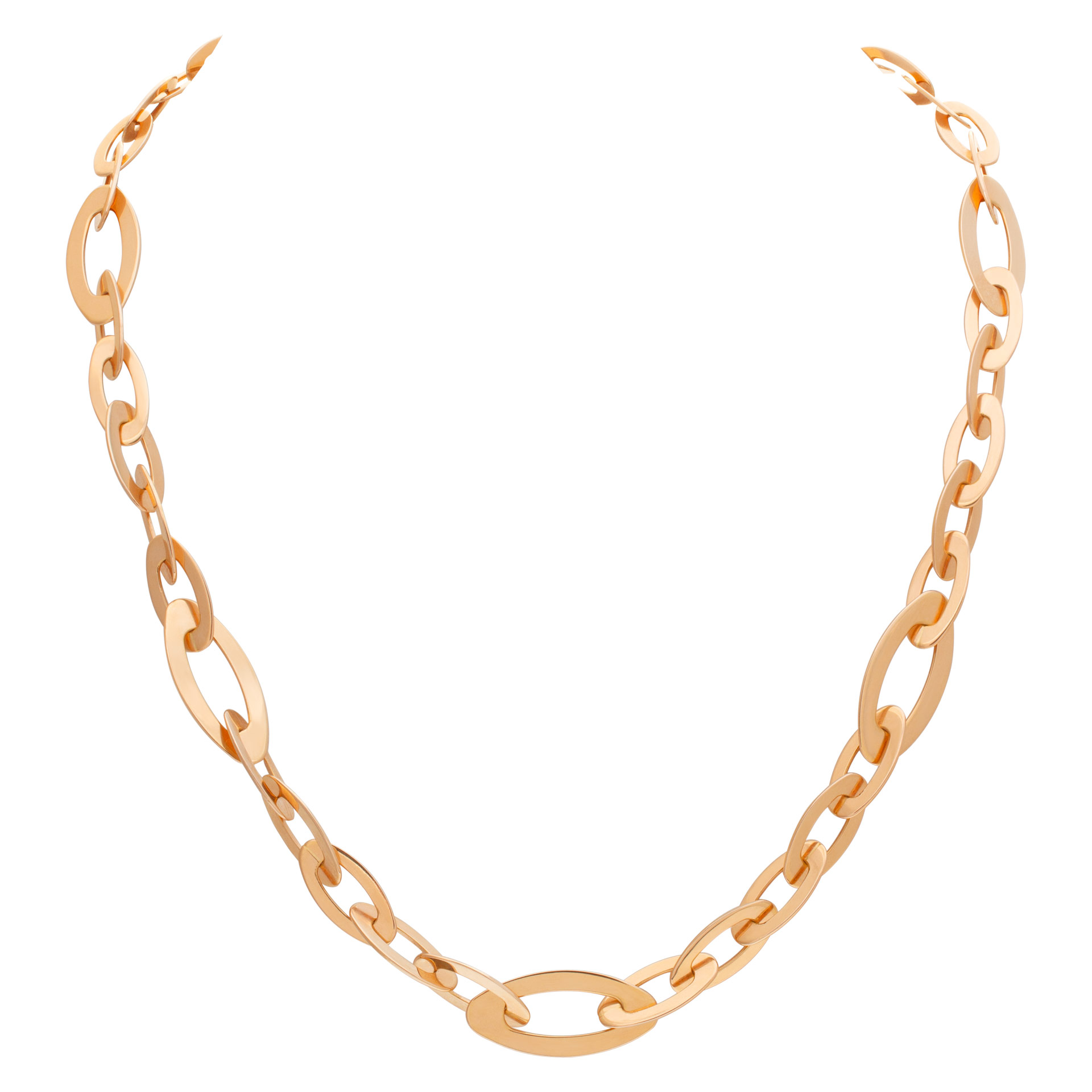 Roberto Coin Italy chic and shine collection oval link necklace in 18k with cabuchon sapphire accents