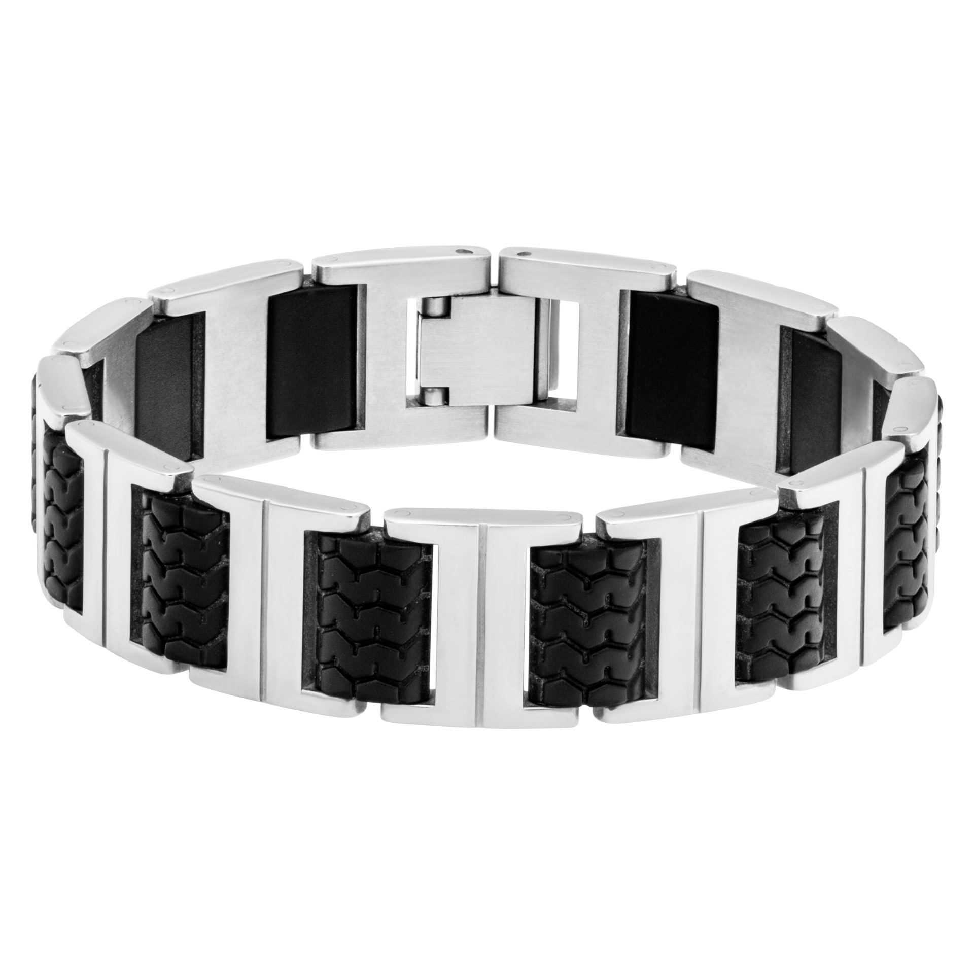 Chopard racing bracelet in stainless steel and black rubber