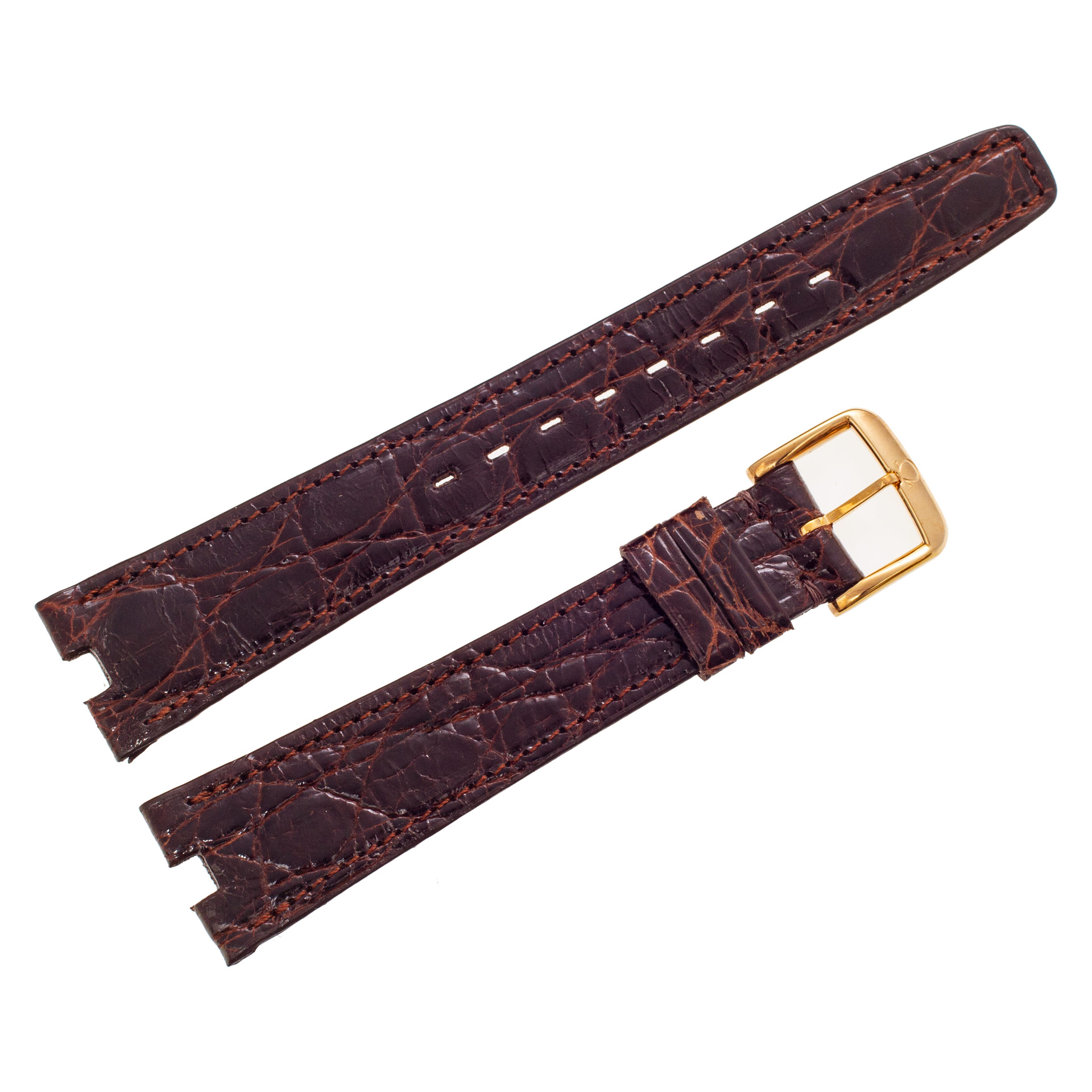 Omega brown crocodile strap with original buckle at 19mm x 15mm