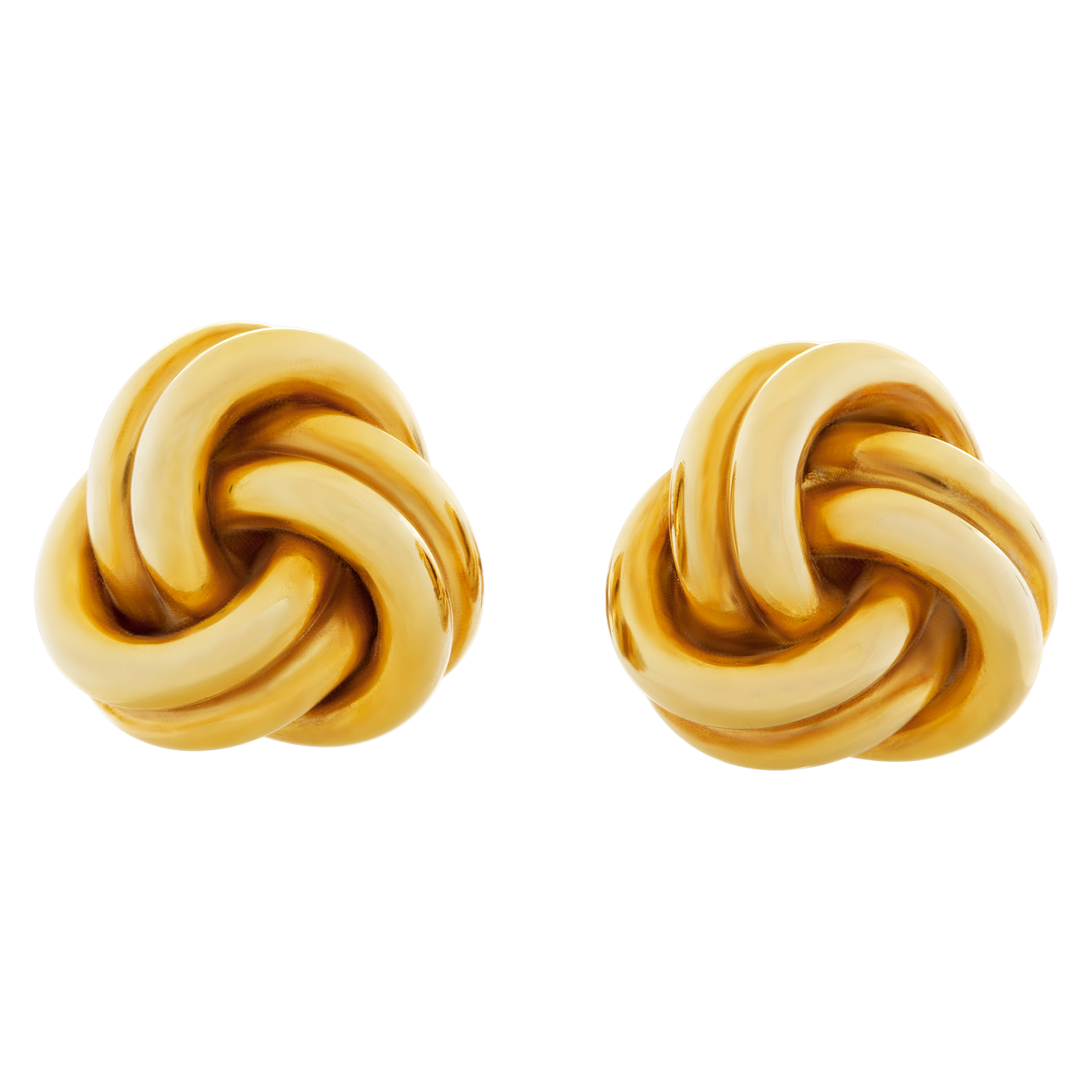 Tiffany & Co. Love Knot earrings in 18k yellow gold. 10mm diameter