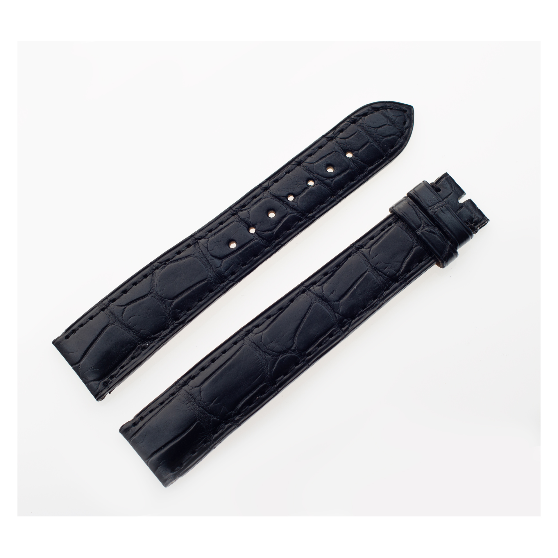 Cartier black alligator strap (19 mm x 16 mm) 4'' long end, 3 3/4'' short end (Default)