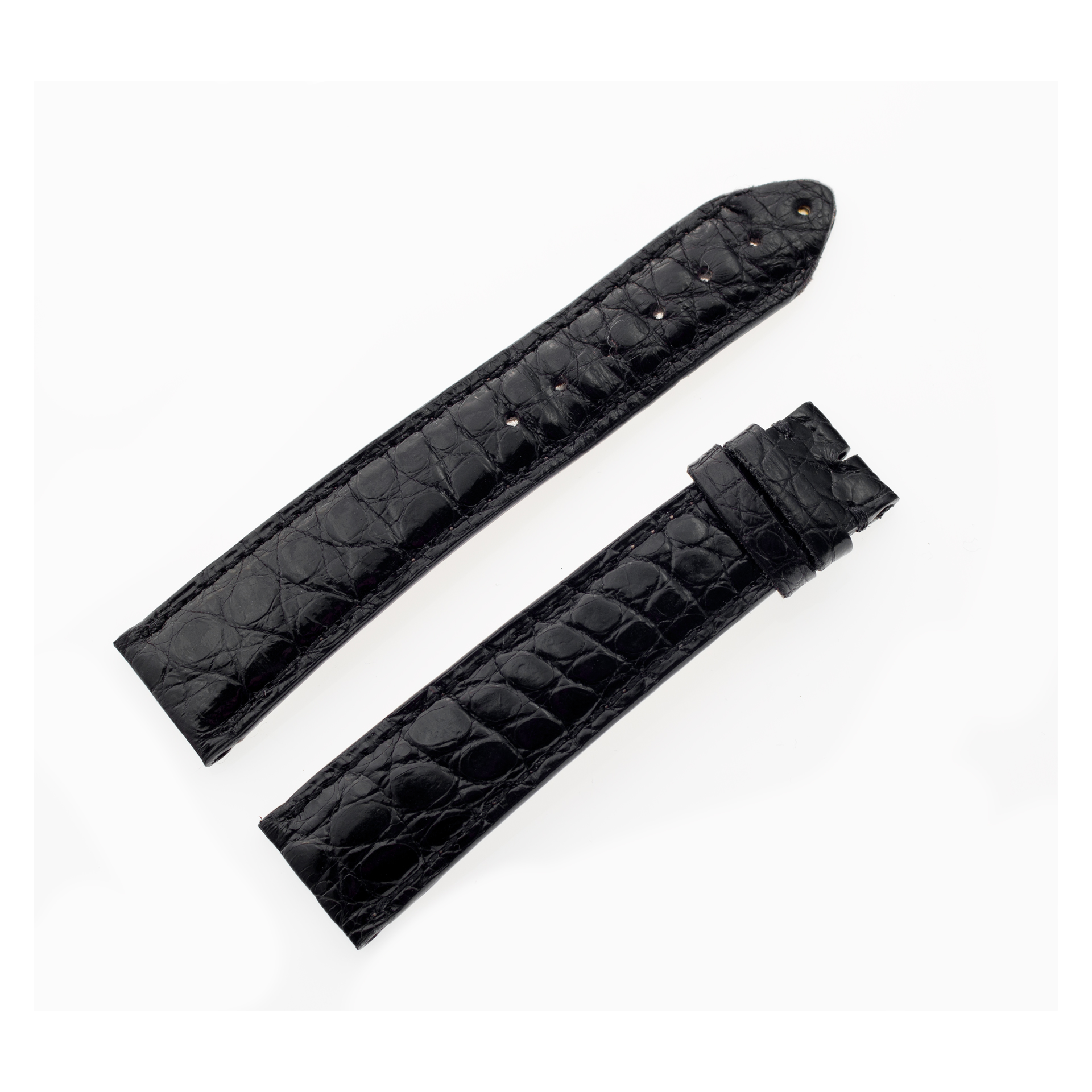 Cartier black crocodile strap (18 mm x 16 mm) 4'' long end, 3 1/4'' short end (Default)