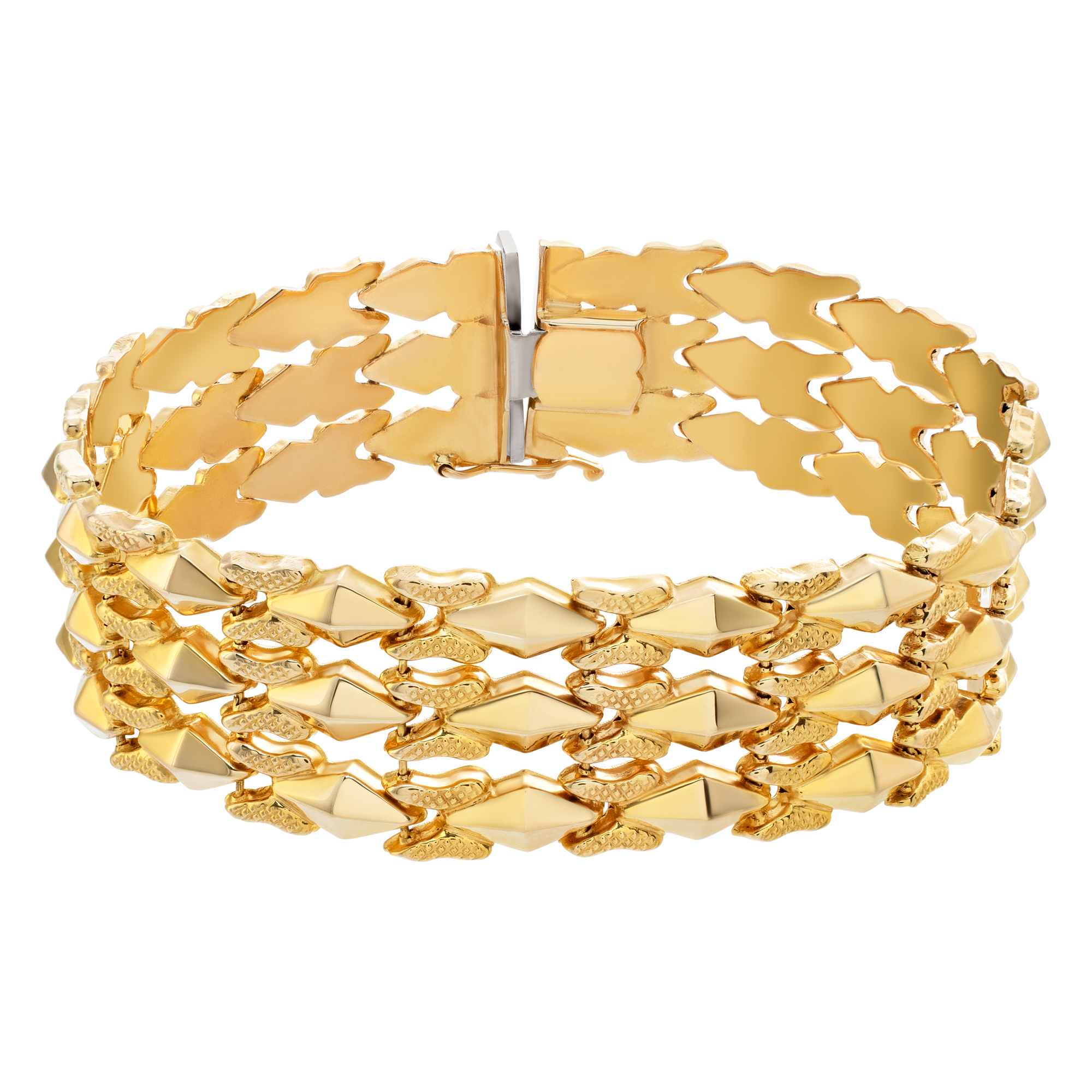 Beautiful wide flexible 18k rose gold bracelet