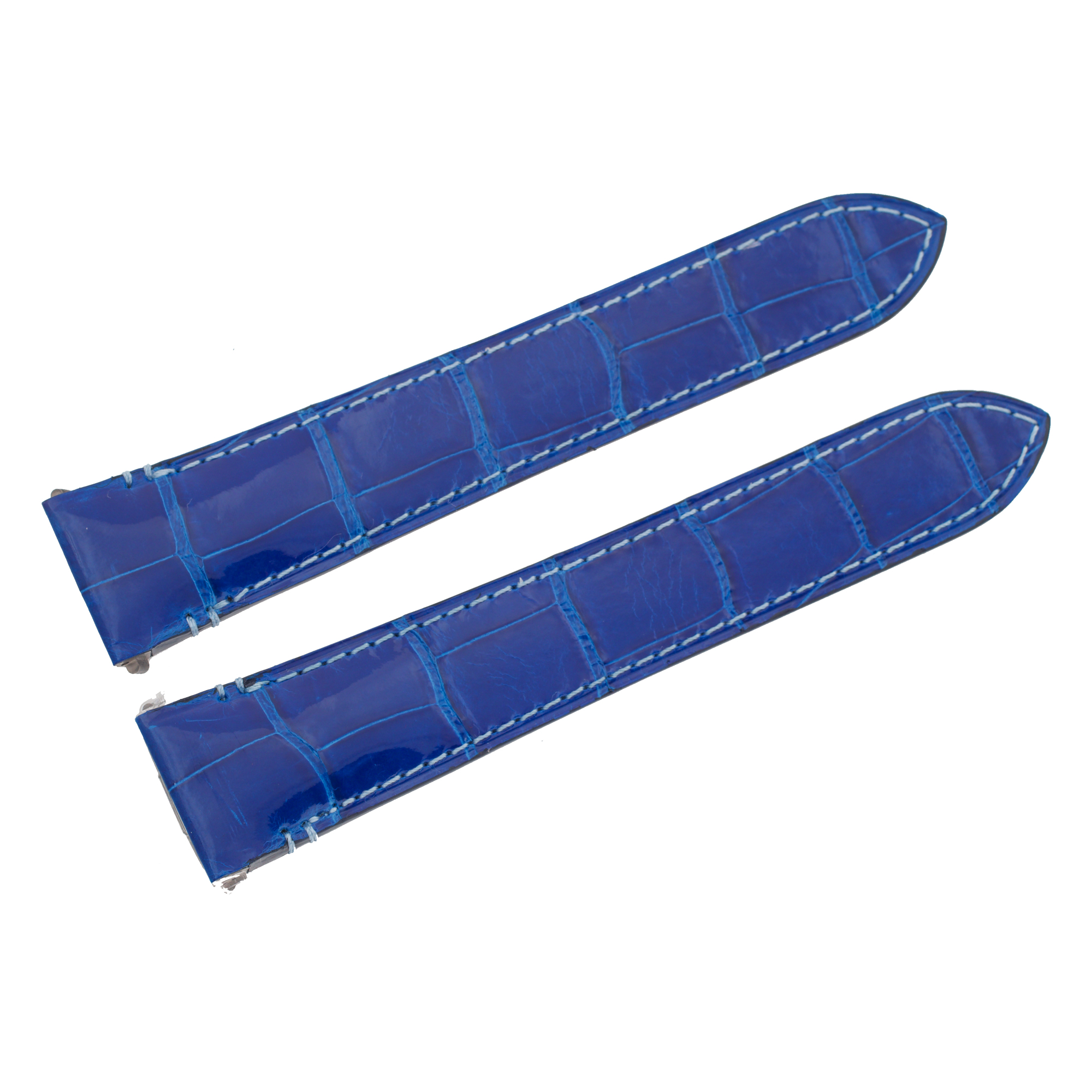 Cartier 21mm vibrant blue strap for Roadster; each side measures 4.5''