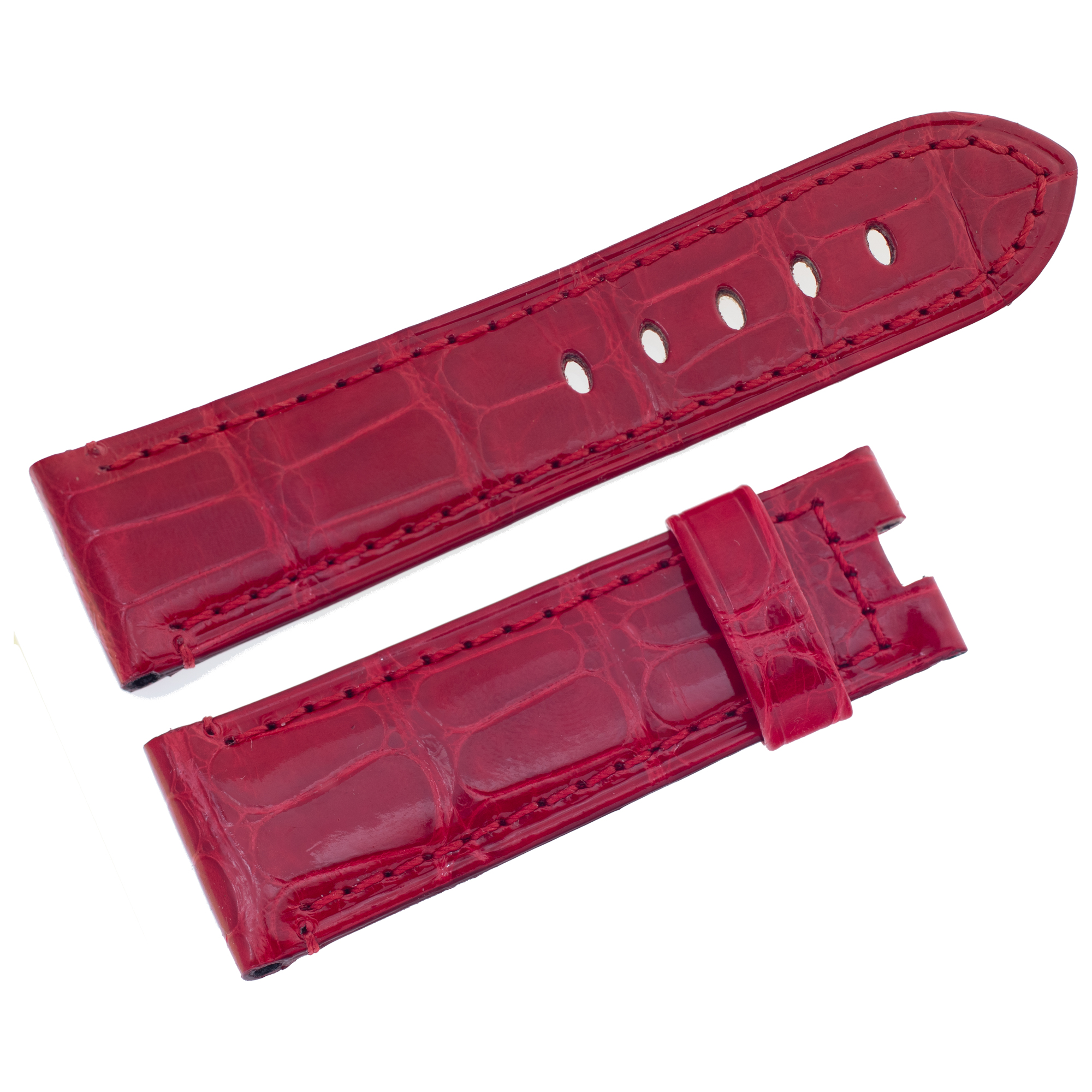 Panerai cherry red alligator strap for tang buckle (22mm x 20mm)