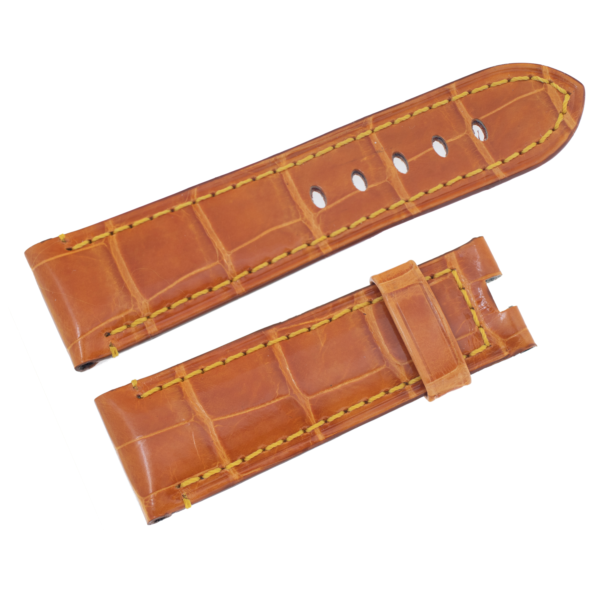 Panerai mustard yellow alligator strap for tang buckle (22mm x 20mm)