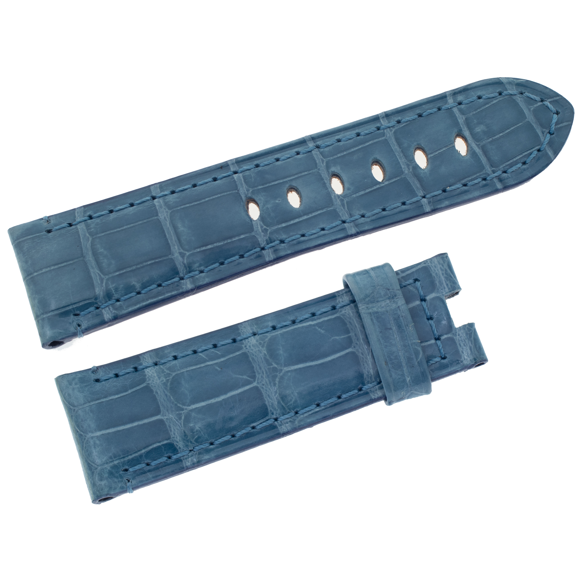 Panerai Bluette shiny alligator strap for tang buckle (22mm x 20mm)