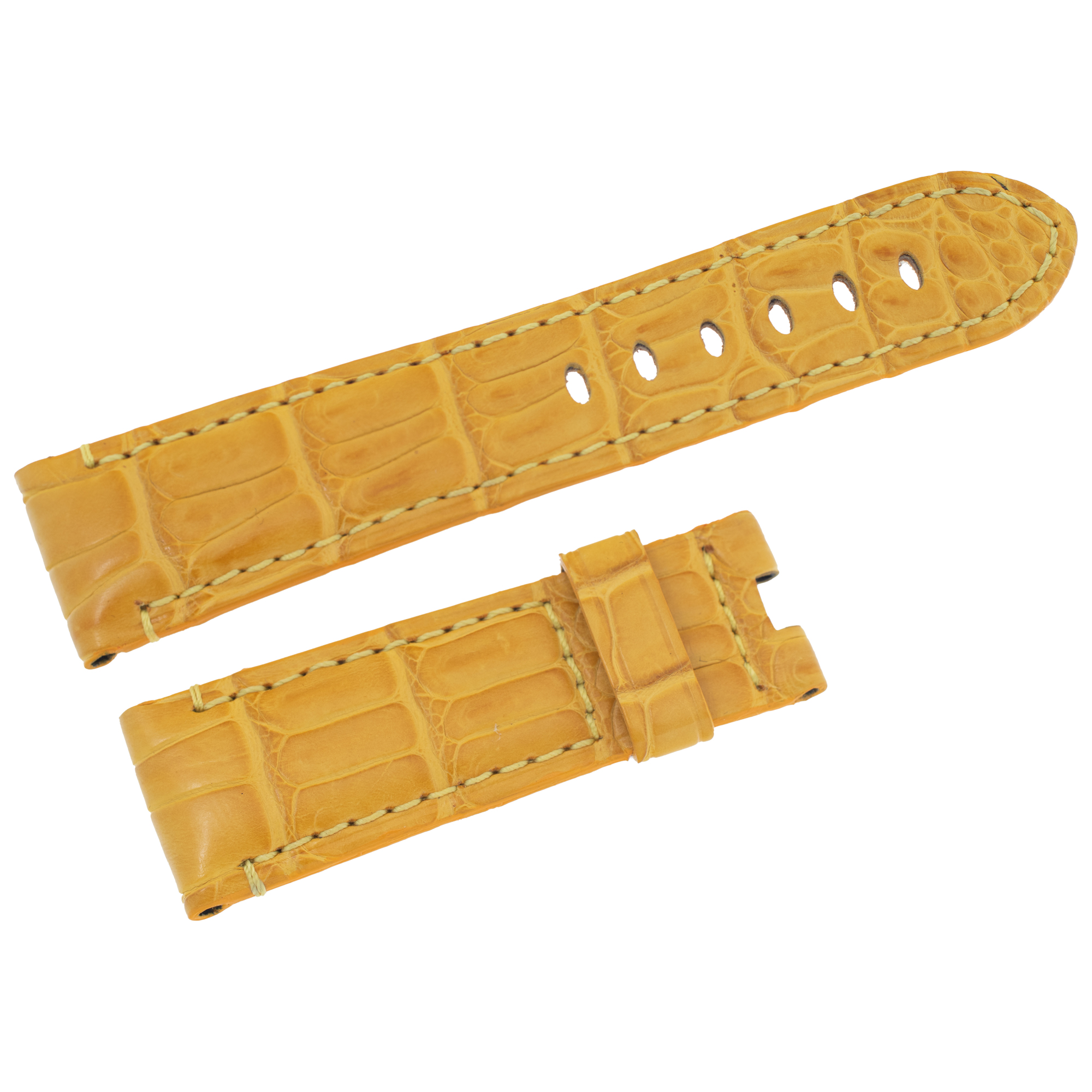 Panerai yellow semi-matte Alligator strap tang buckle (22mm x 20mm)