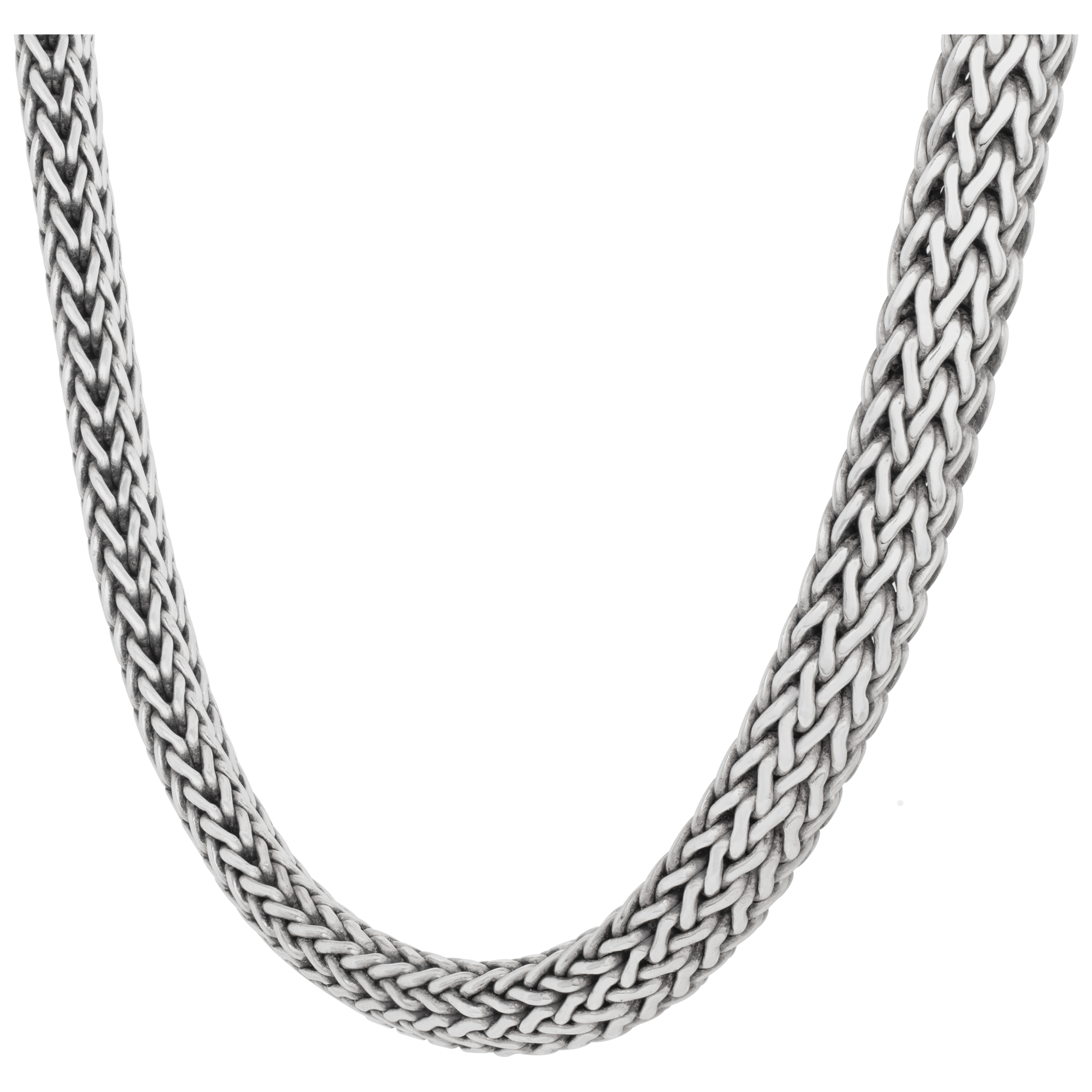 John Hardy sterling silver necklace 6.5mm width with 18k gold clasp