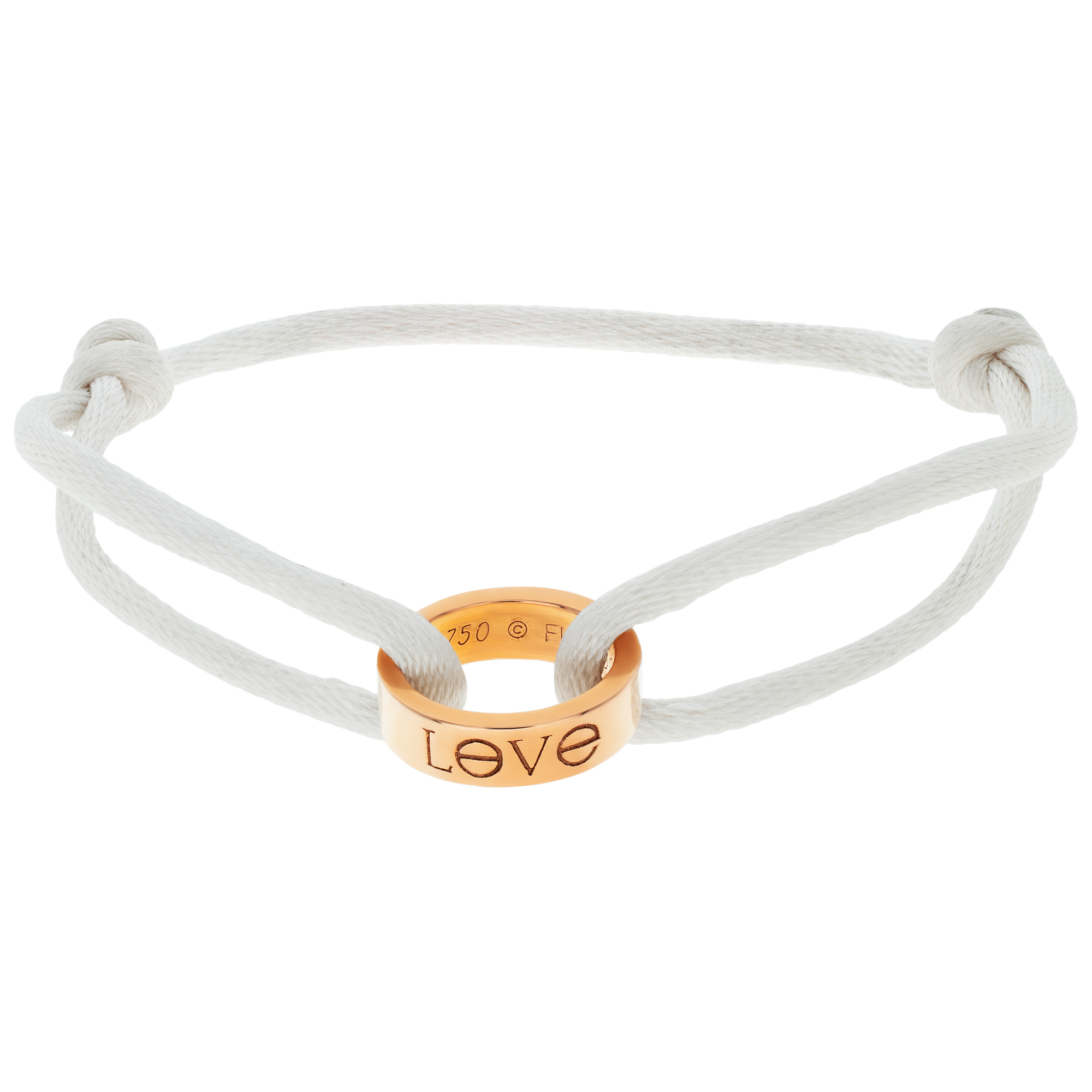 Small Cartier Love silk cord bracelet in 18k rose gold