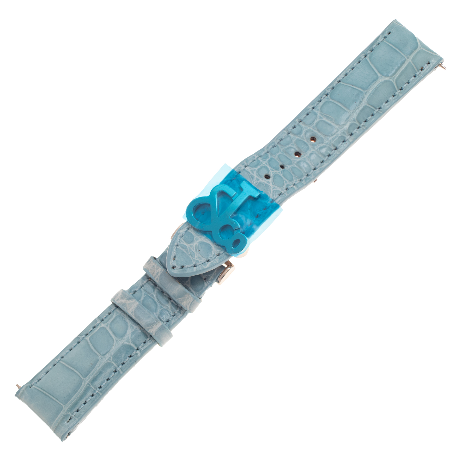 Jacob & Co Blue Crocodile Strap with a stainless steel Jacob & Co deployment buckle  20mm x 18mm