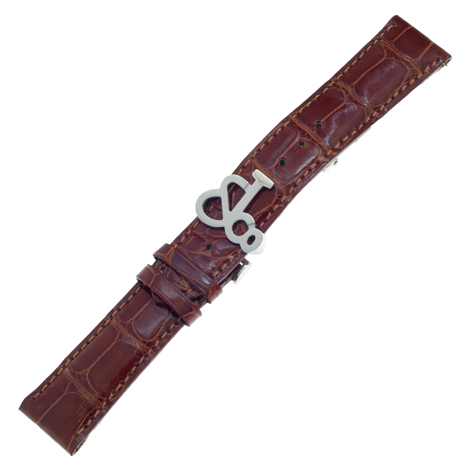 Jacob & Co. brown alligator strap with J&Co. stainless steel buckle  20mm x 18mm
