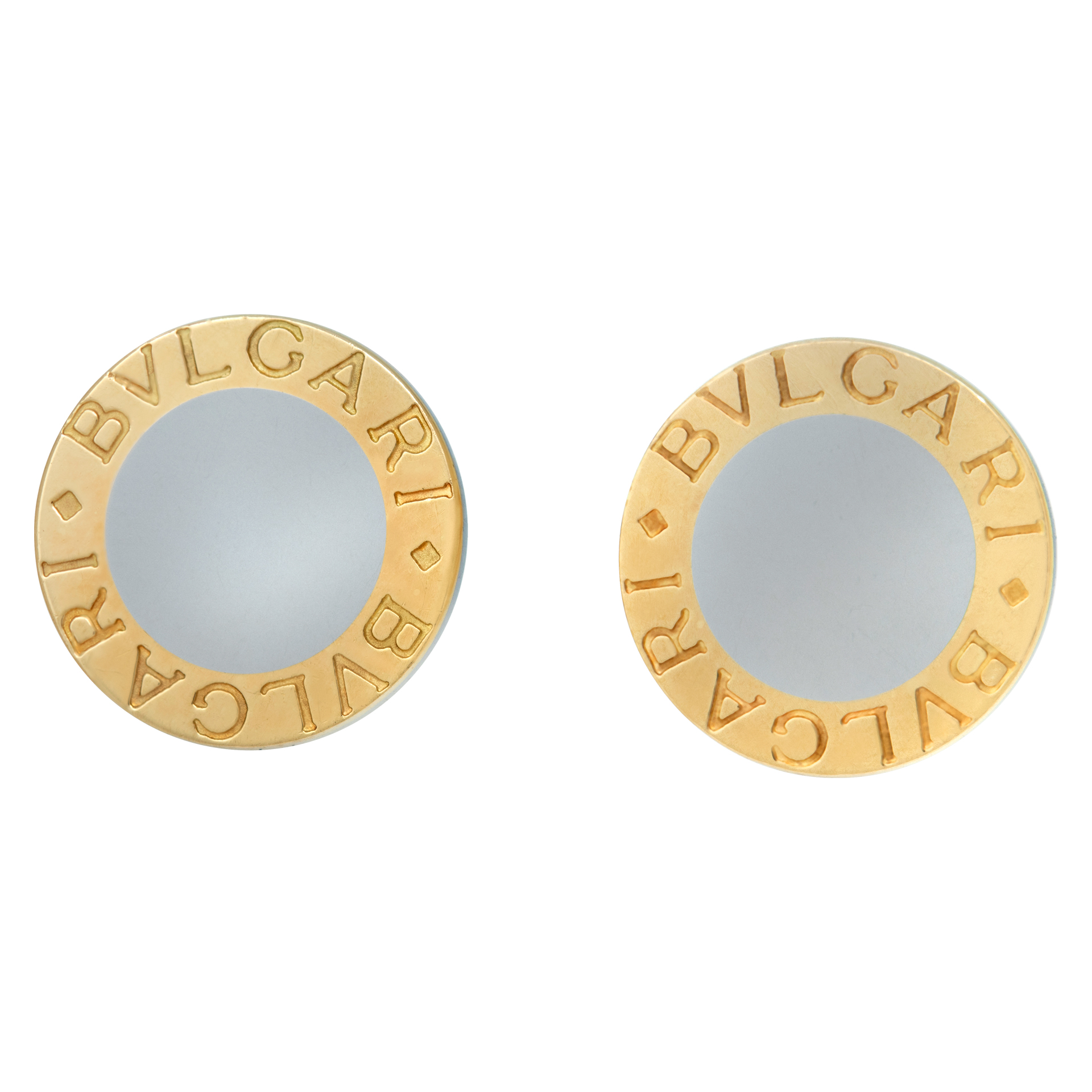 Bvlgari Two Tone 18k yellow gold and stainless steel cufflinks (Default)
