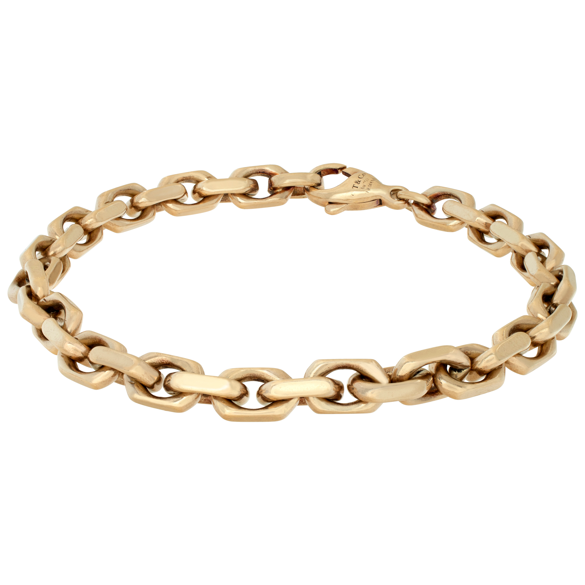 Tiffany and Co. link bracelet in 18k yellow gold. Measures 8.25 inches. (Default)