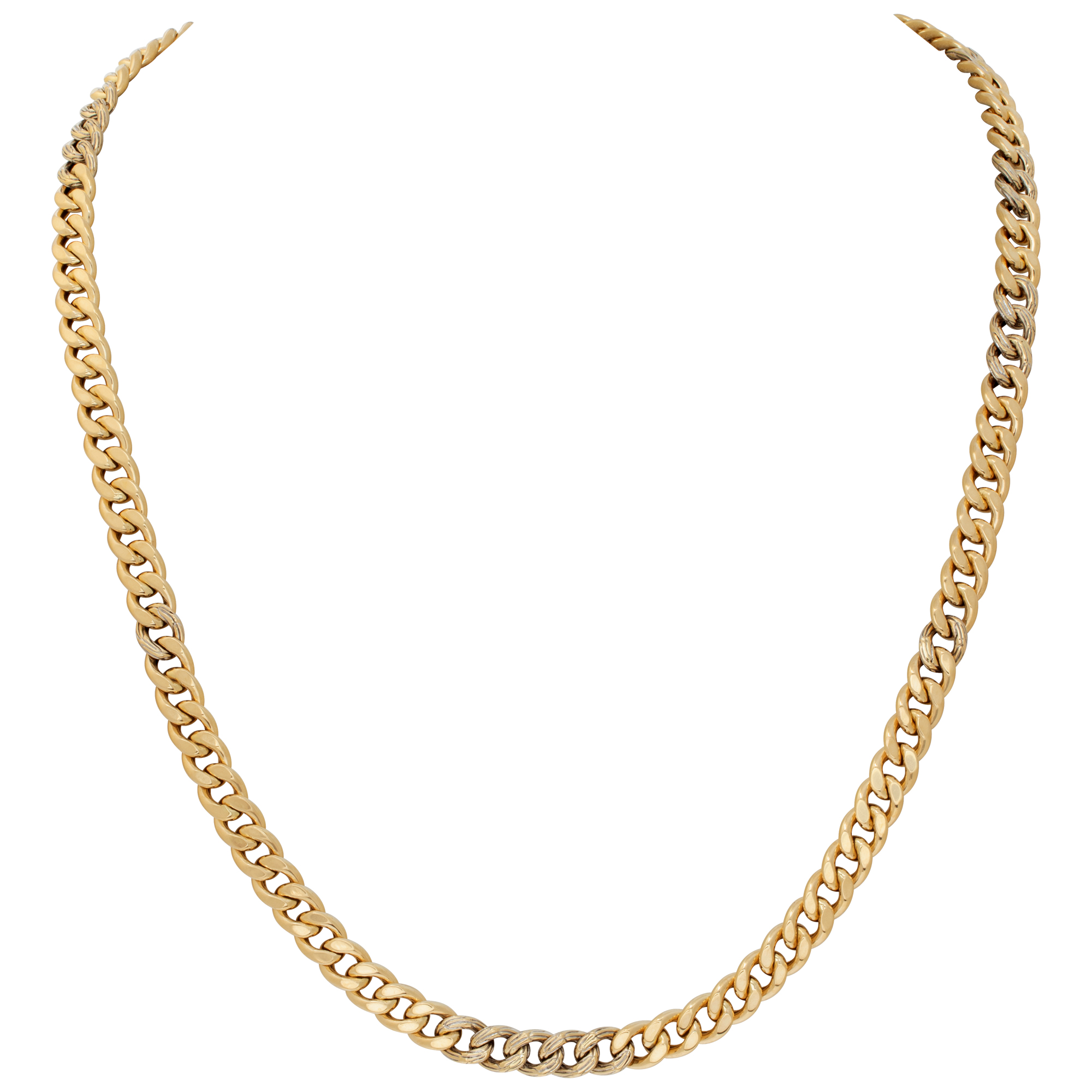 John Hardy link necklace in 18k yellow gold. Measures 26 inches.