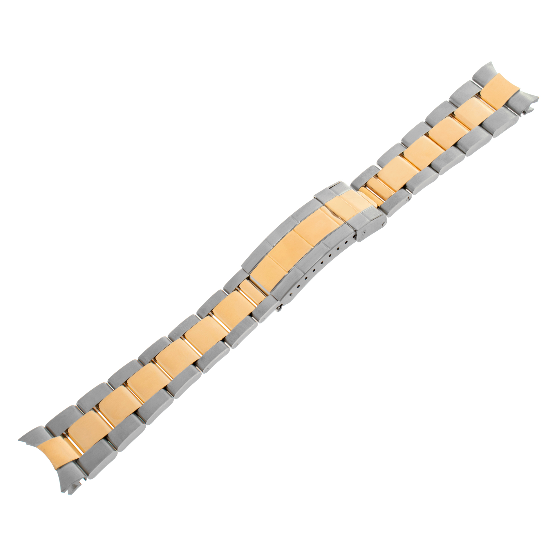 18k and stainless steel newest fliplock oyster style bracelet with solid end links (Default)