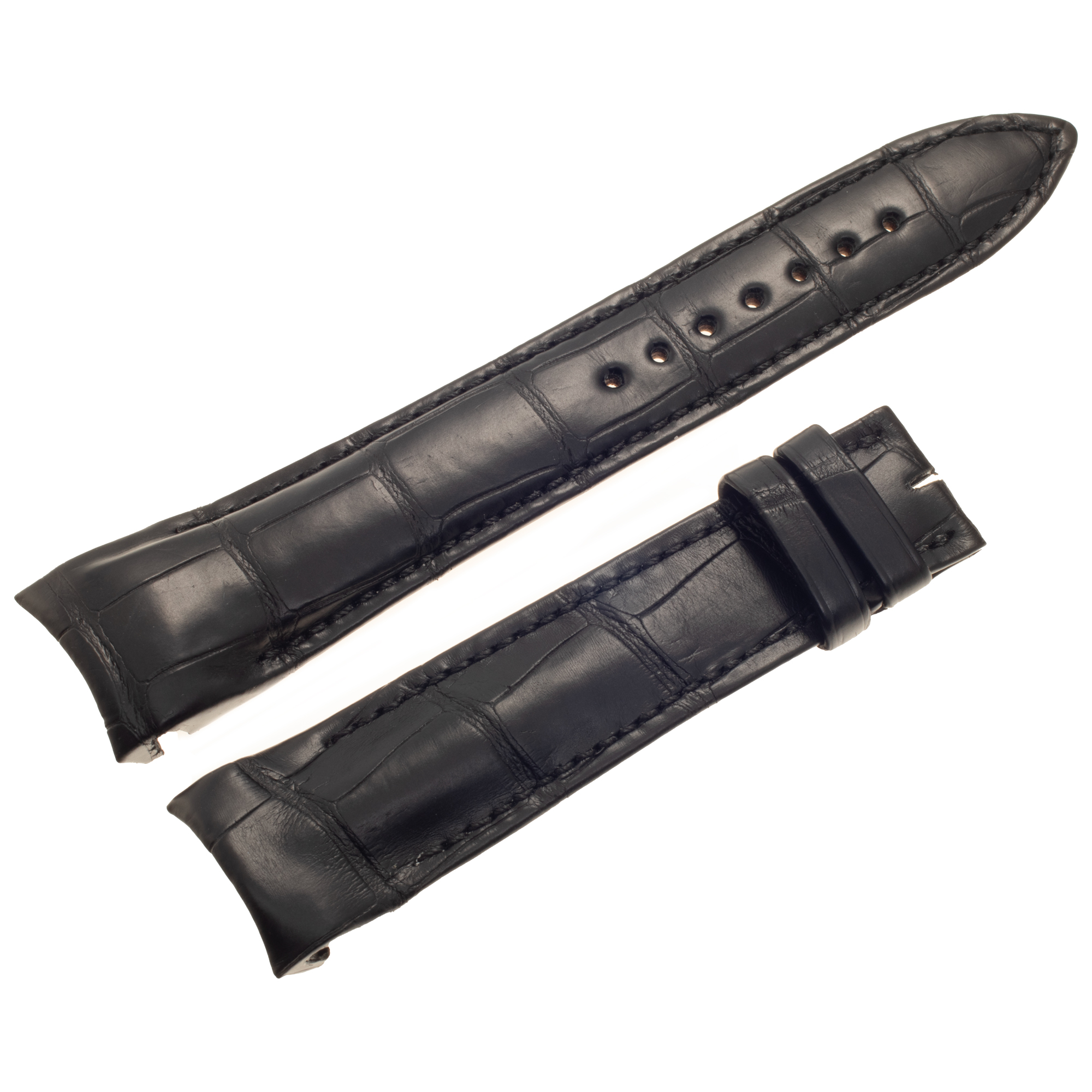 Ulysse Nardin extra long black alligator strap (21mm x 18mm)