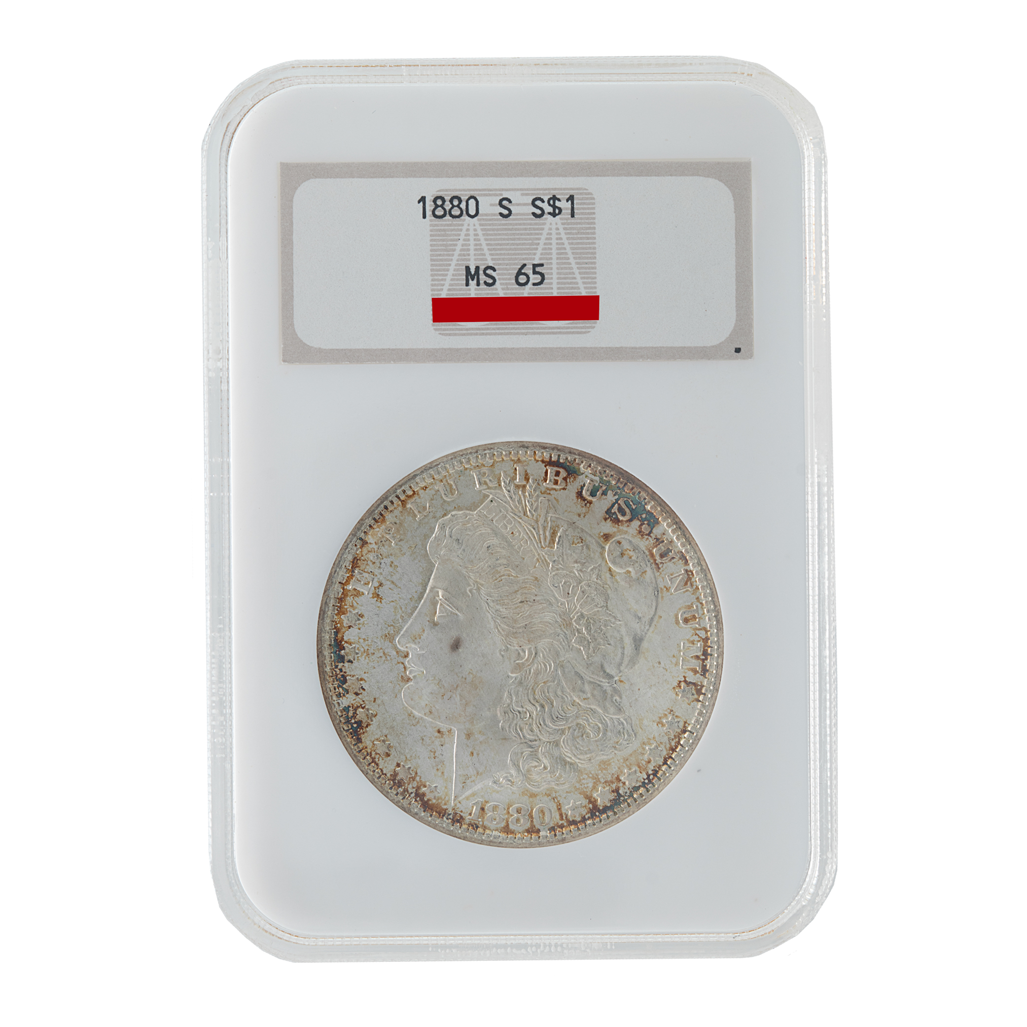1880s Silver Dollar, NGC graded MS65, toning (Default)