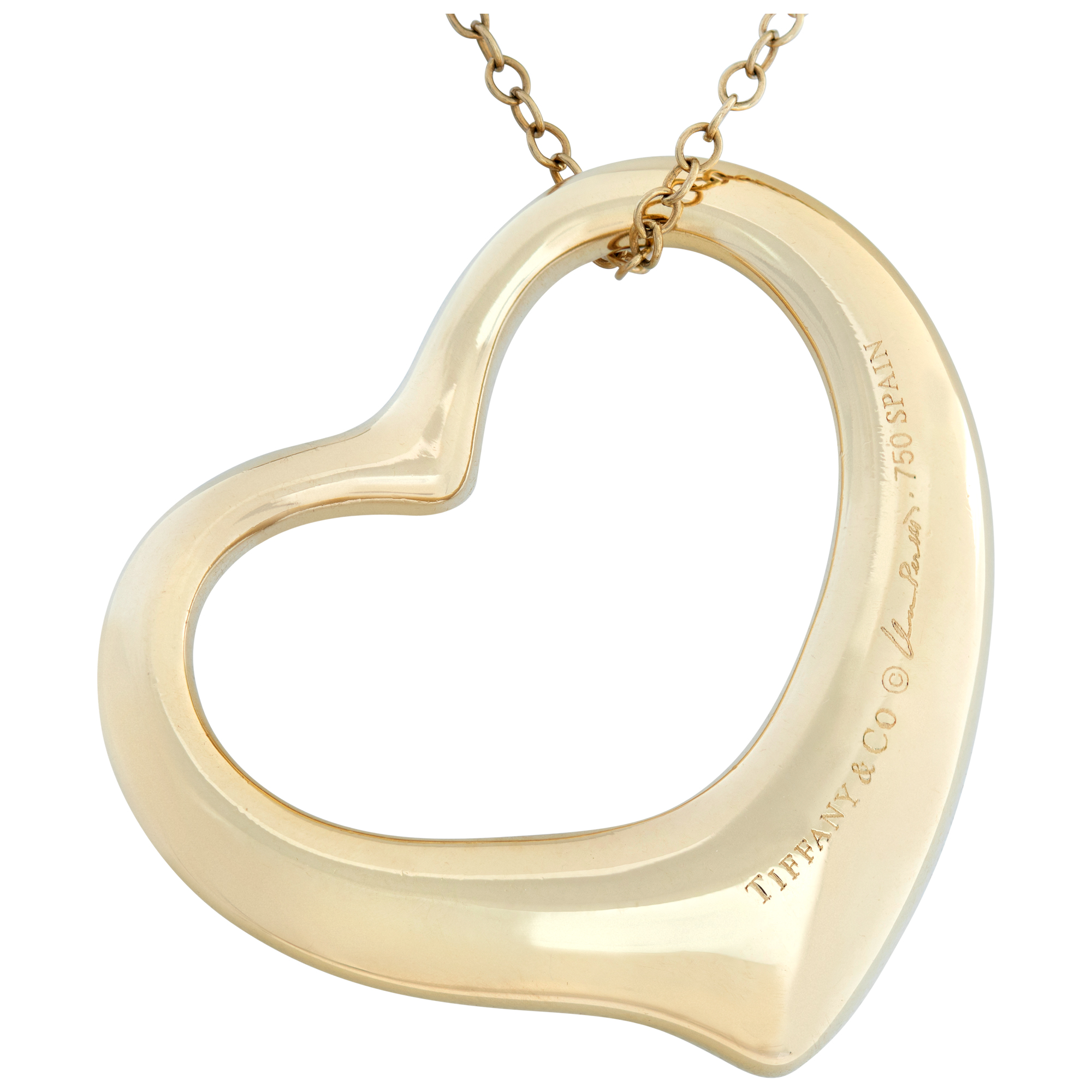 Tiffany & Co. Elsa Peretti open heart pendant in 18k