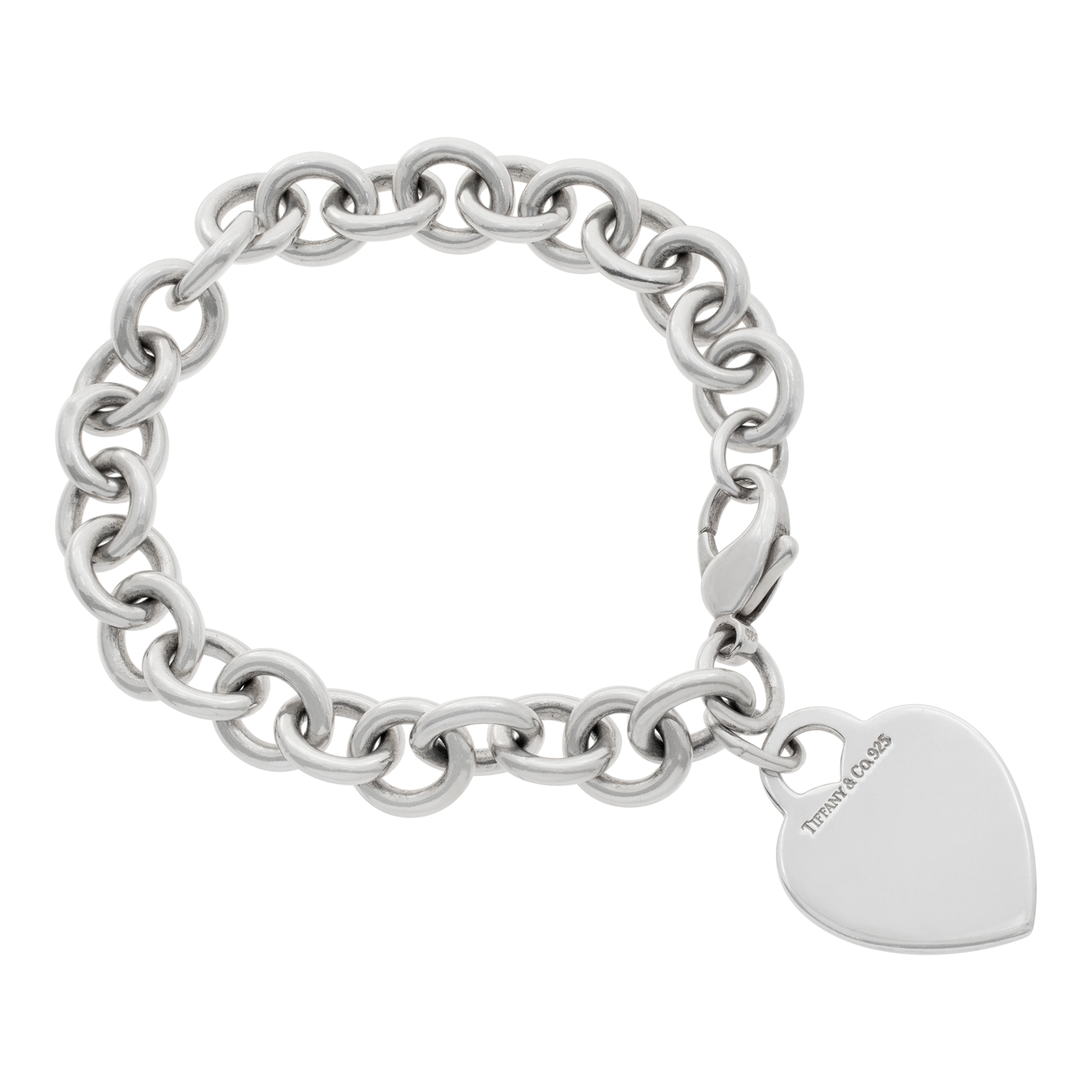 Tiffany & Co. heart pendant chain bracelet in sterling silver
