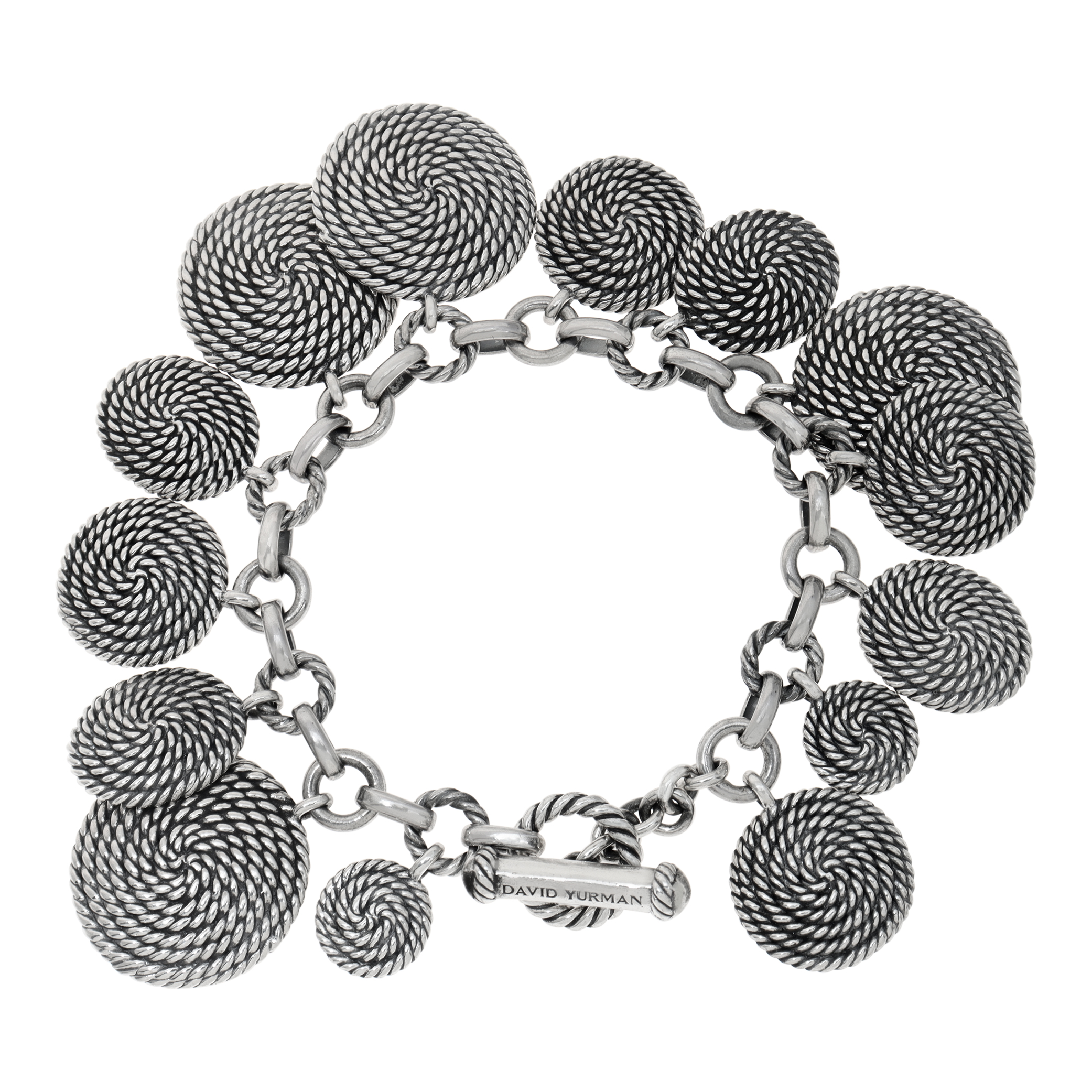 David Yurman Cable Coil charm bracelet in sterling silver