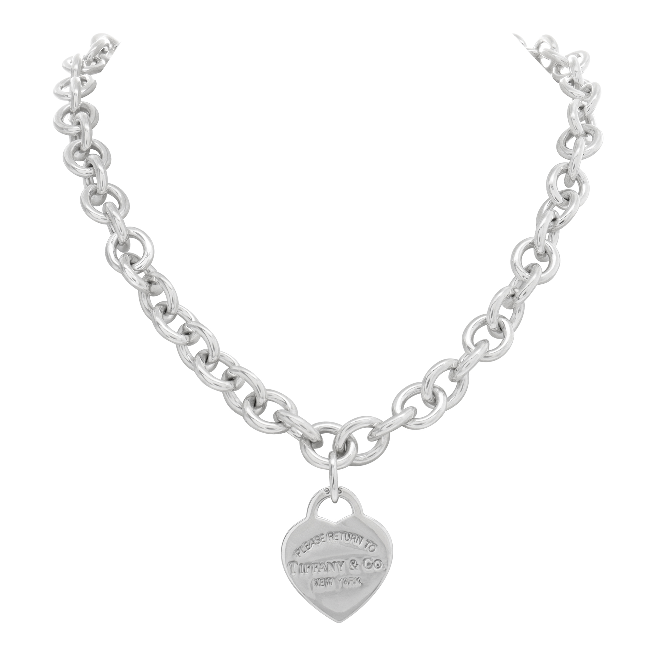 Tiffany & Co. sterling silver chain necklace "RETURN TO TIFFANY" heart tag pendant