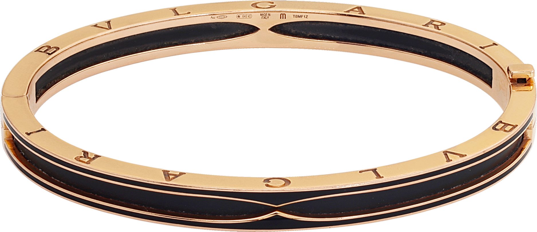 Bvlgari B.zero1 bracelet in 18k rose gold with matte black ceramic