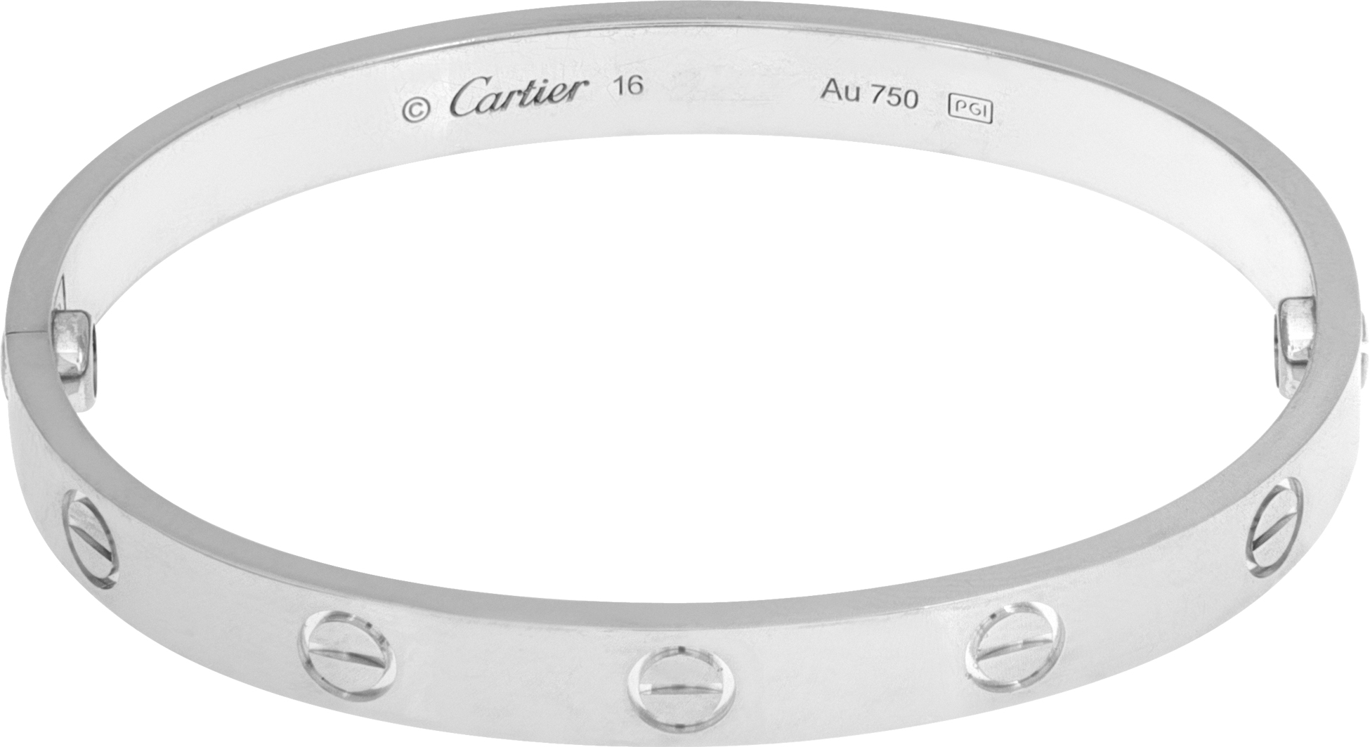 Cartier Love bracelet in 18k white gold size 16