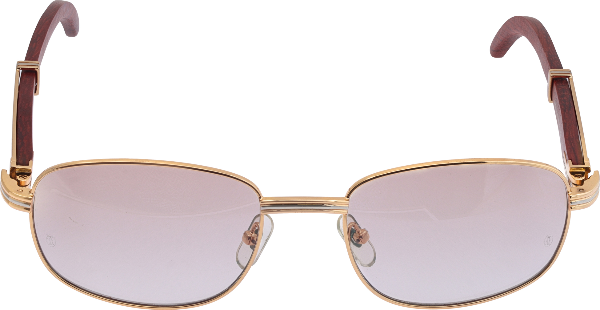 Cartier square-frame wood sunglasses