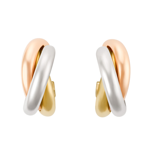 Cartier Trinity earrings in 18k yellow, white & rose gold