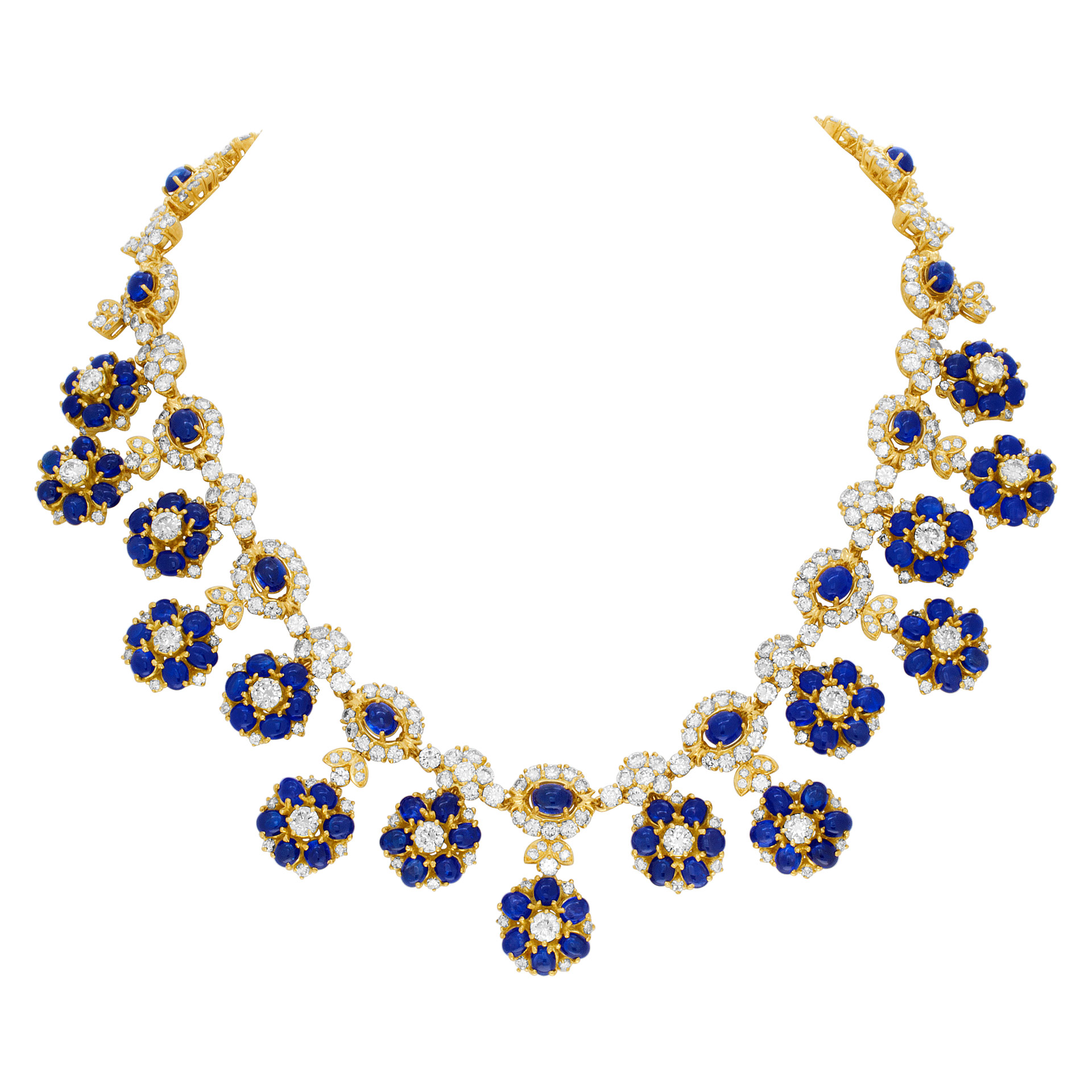 Harry Winston Sapphire and Diamond Necklace in 18k yellow gold