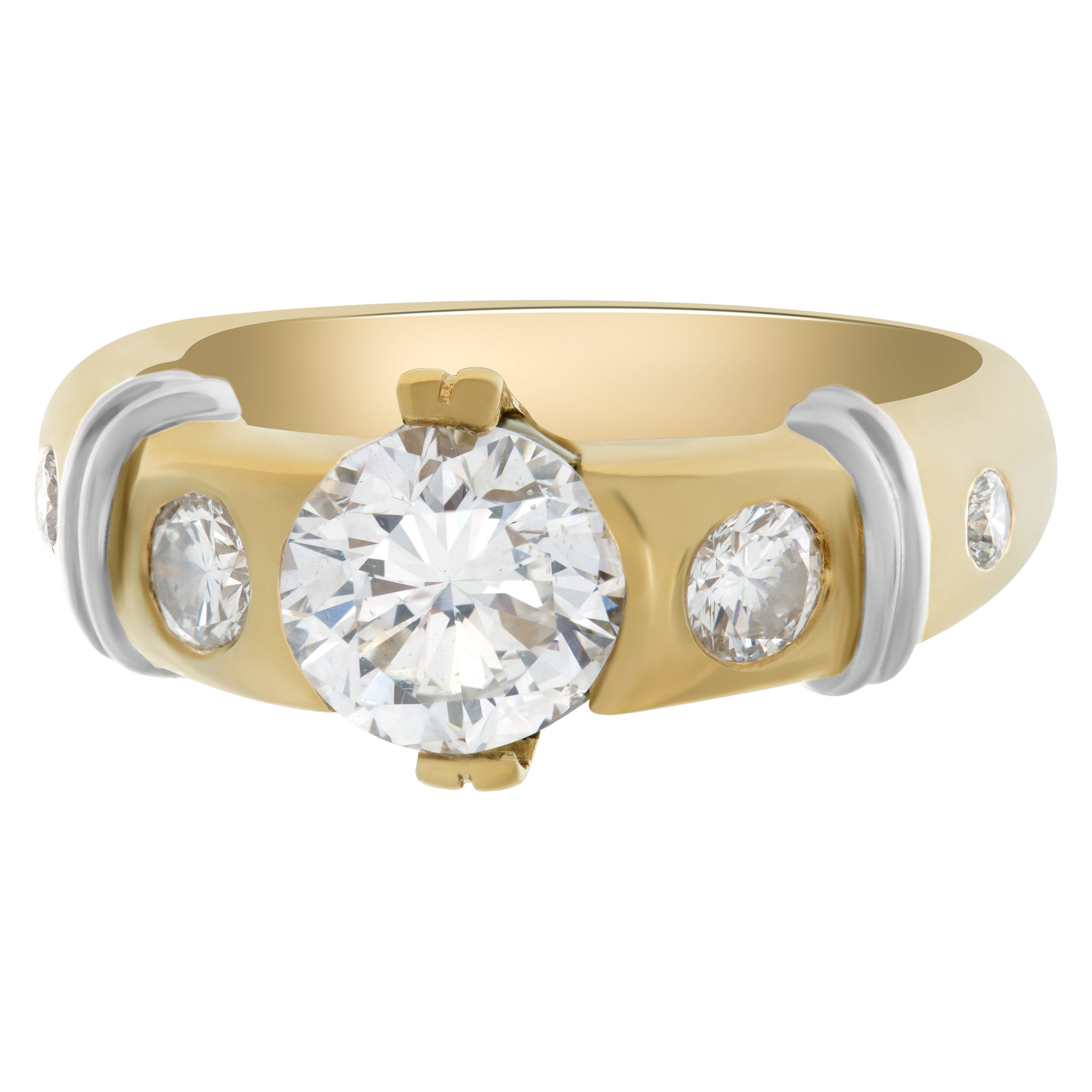 GIA certified engagement diamond ring and wedding band  1.51 ct (G color, SI2 clarity) in 18k yellow gold