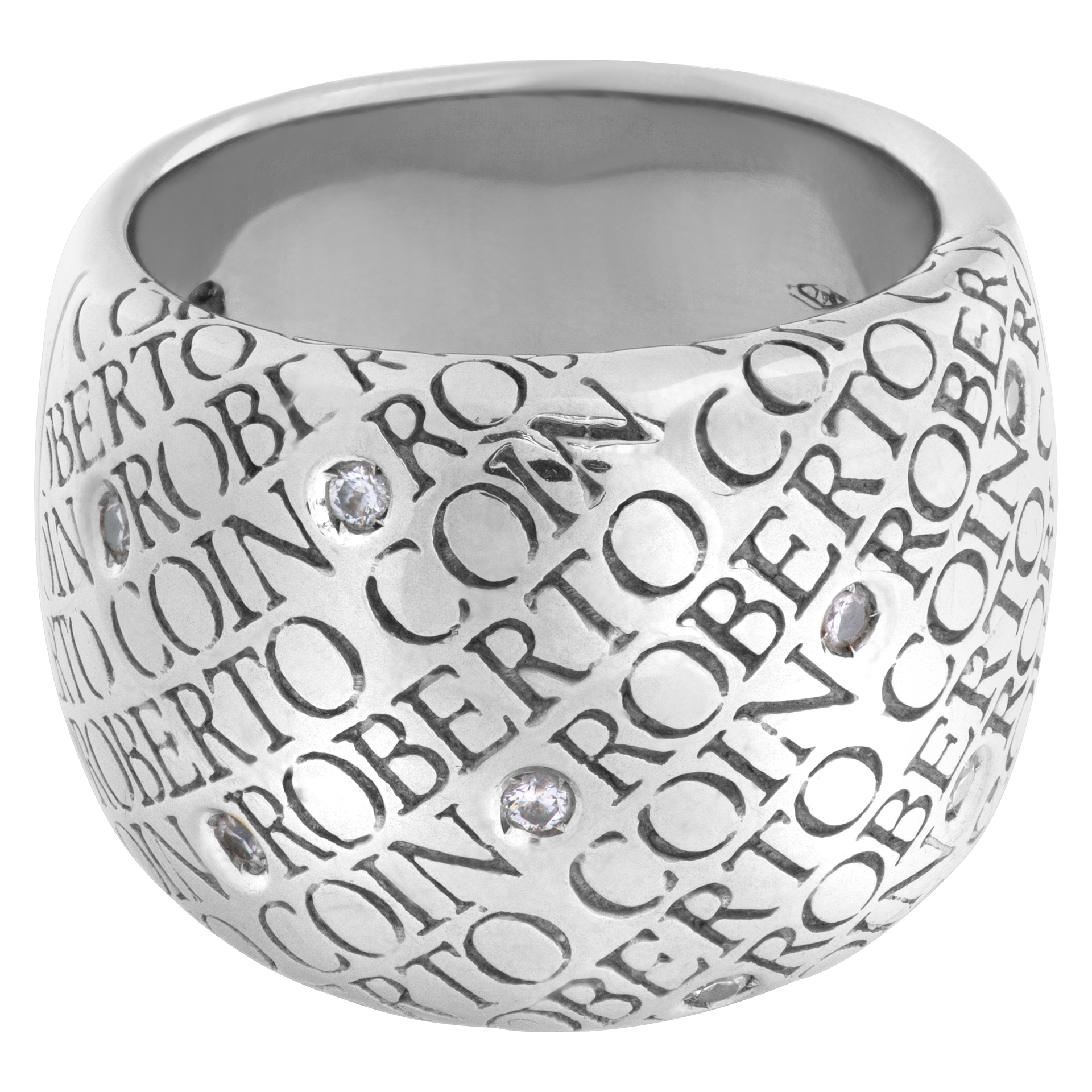 Roberto Coin ring in 18k white gold with 9 diamonds